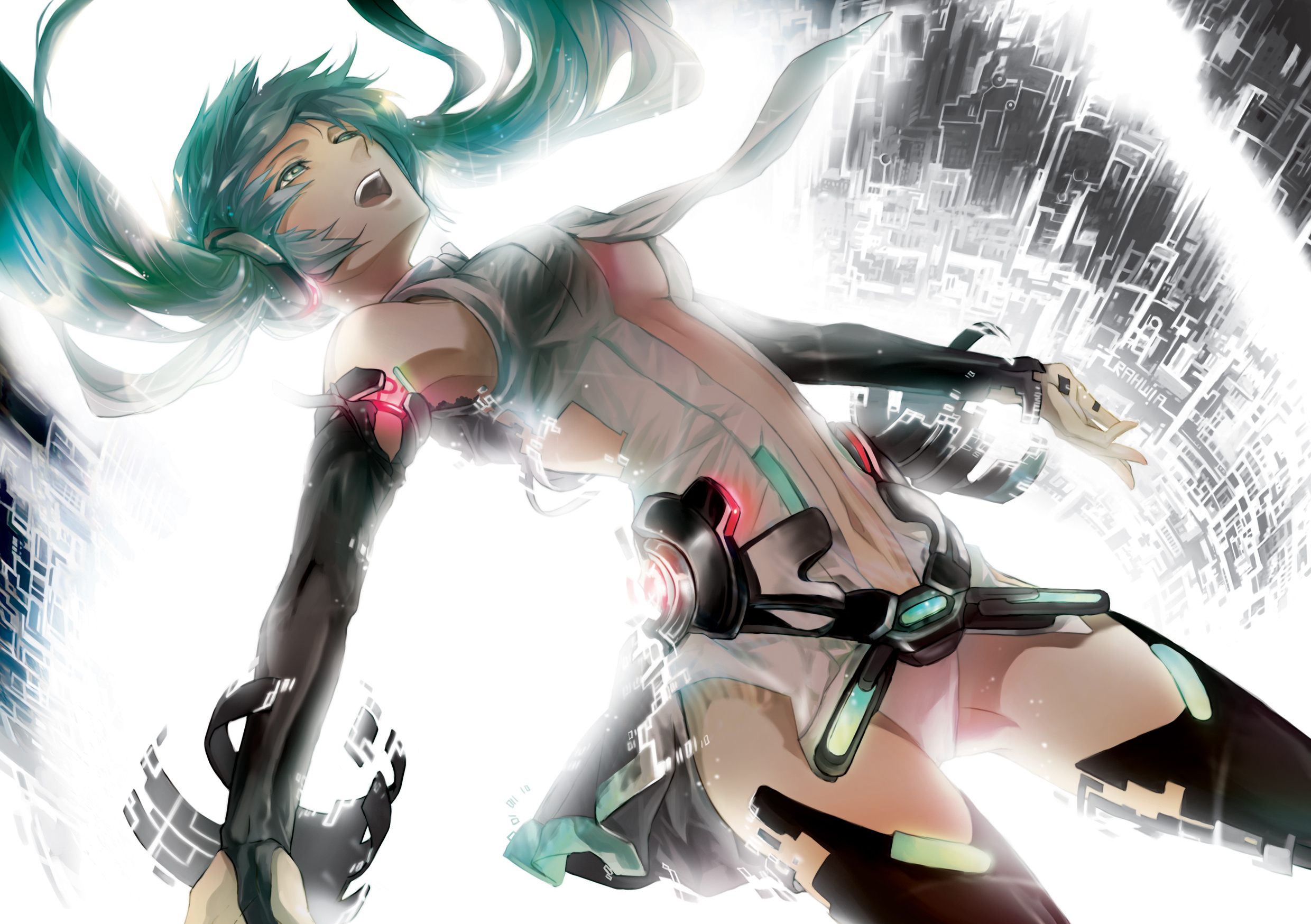 Обои вокалоид, мику хацунэ, vocaloid, hatsune miku разрешение 2480x1748 Загрузить