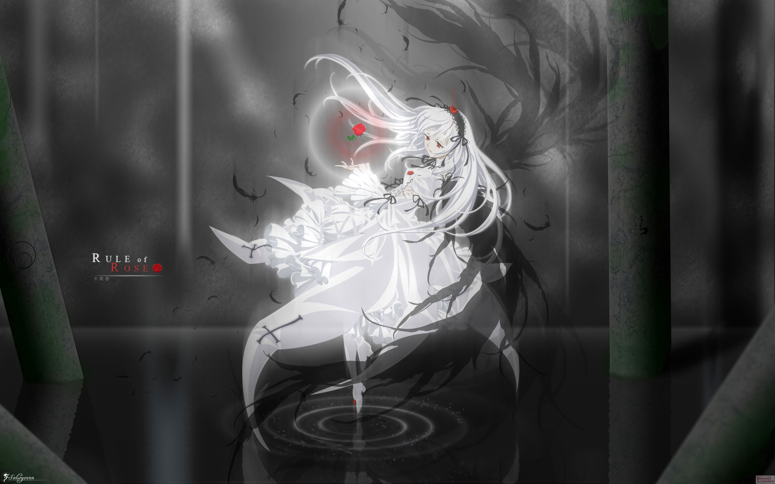 Скачать обои красная роза, rozen maiden, suigintou, red rose разрешение  1400x1050 #8602