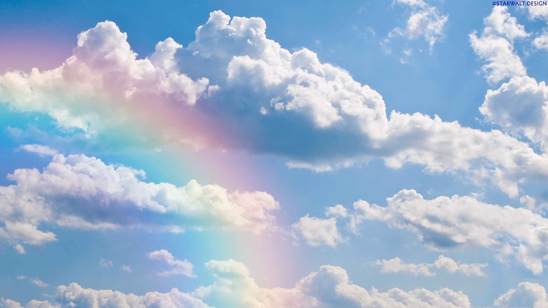 Обои небо, облака, радуга, the sky, clouds, rainbow разрешение 1920x1080 Загрузить