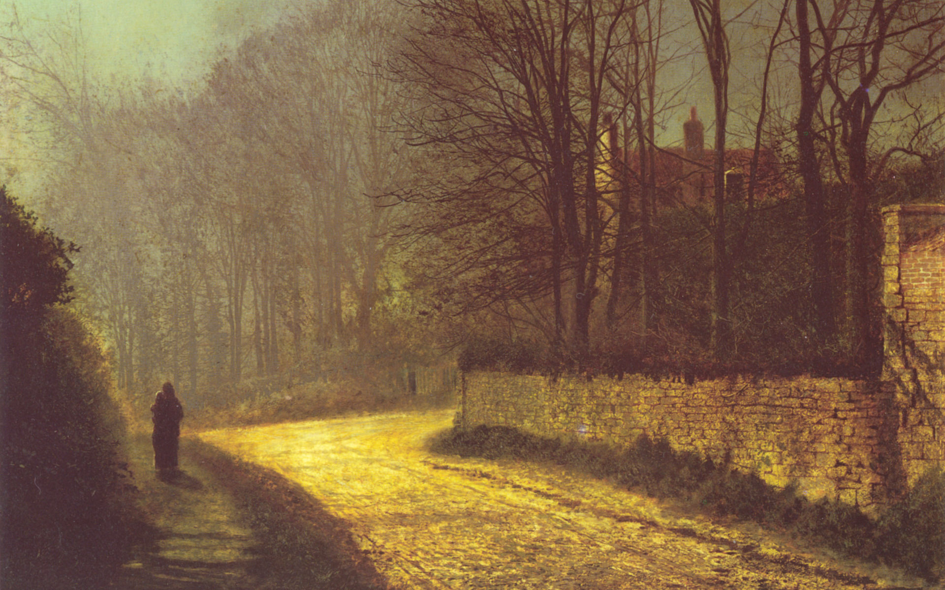 Обои дорога, картина, осень, фигура, road, picture, autumn, figure разрешение 1920x1200 Загрузить