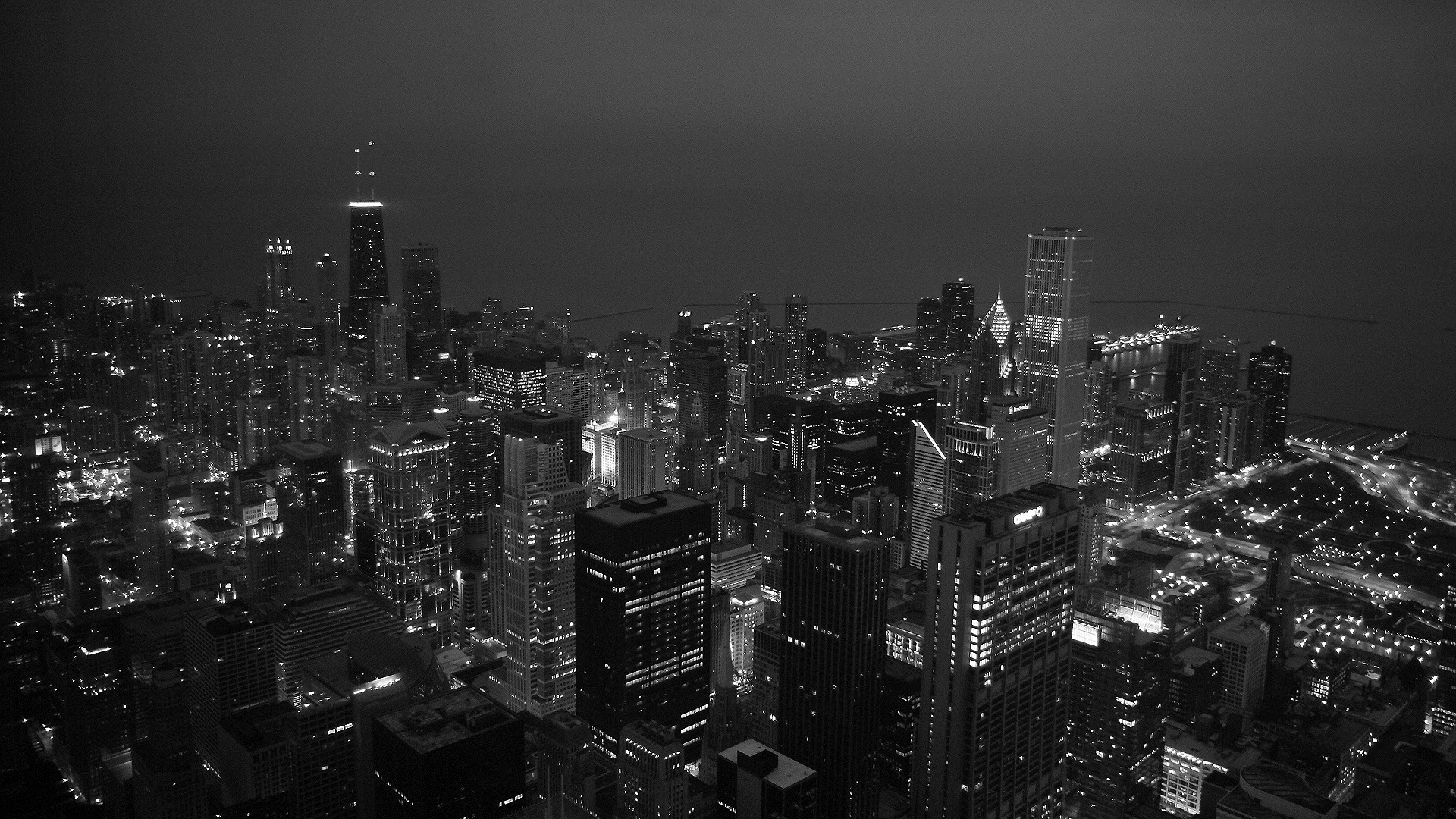 Обои вечер, черно-белая, чикаго, the evening, black and white, chicago разрешение 1920x1080 Загрузить
