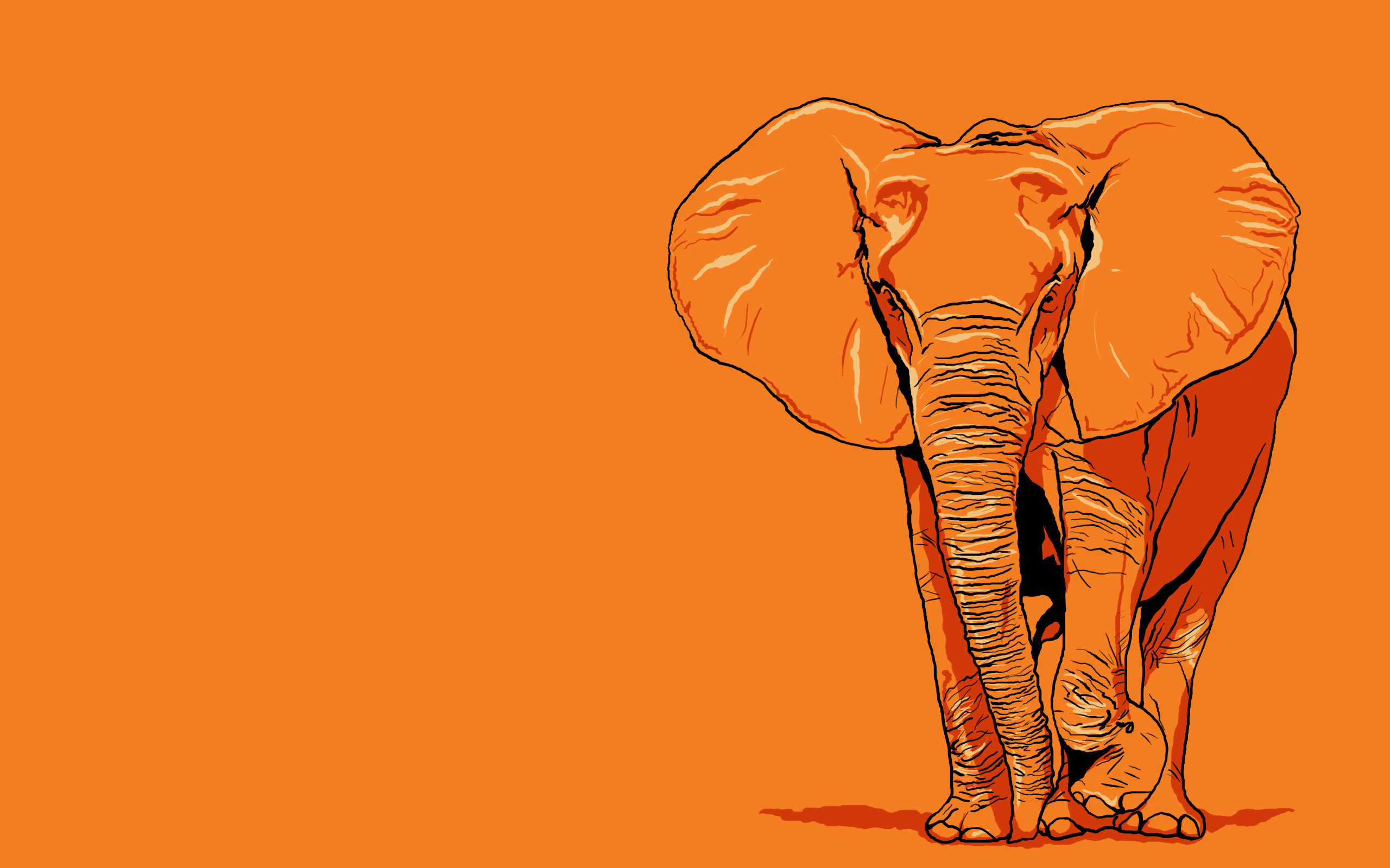Обои арт, рисунок, слон, гигант, оранжевое, art, figure, elephant, giant, orange разрешение 2560x1600 Загрузить