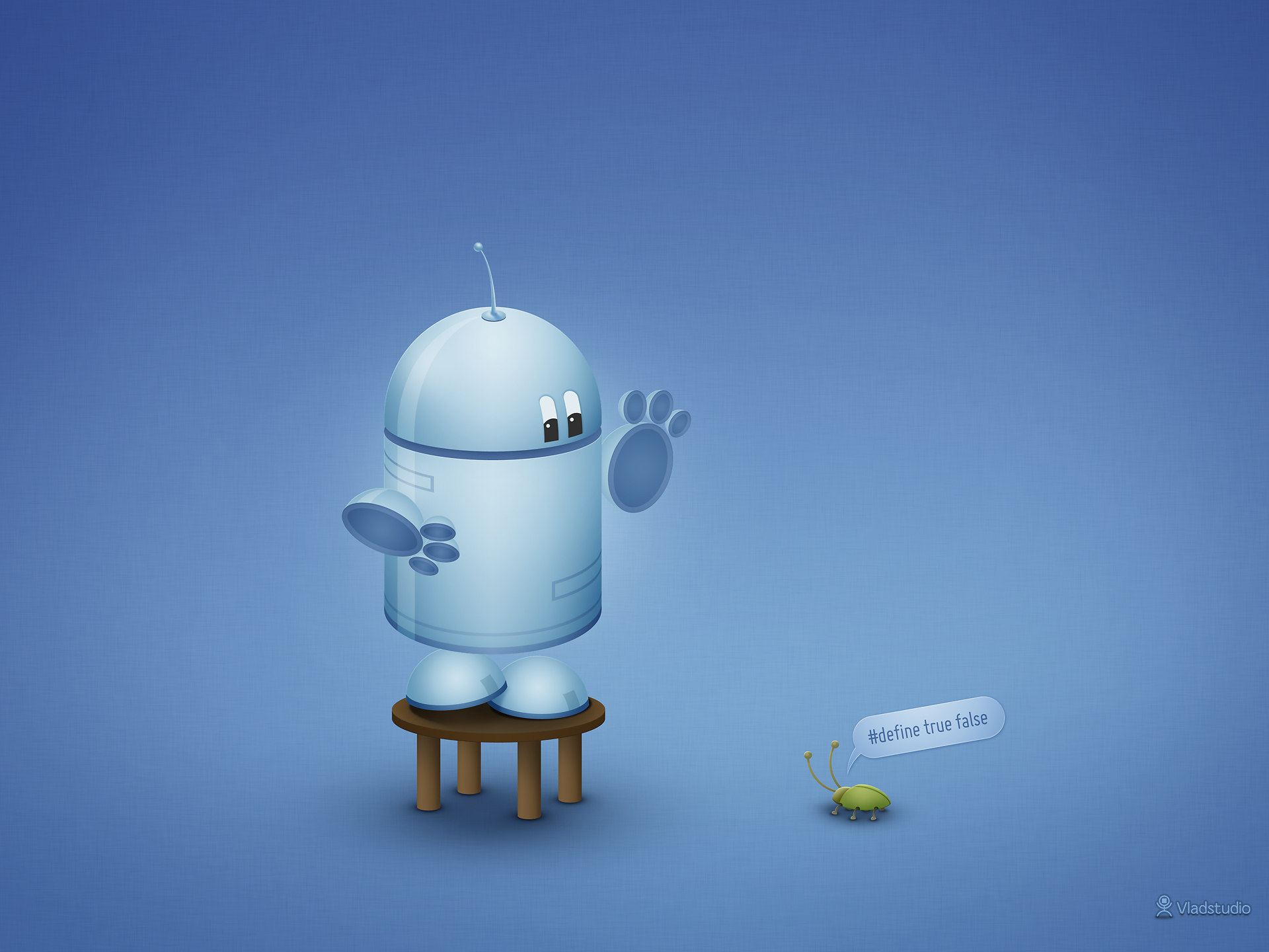 Обои синий, робот, андроид, андройд, баг, blue, robot, android, bug разрешение 1920x1440 Загрузить