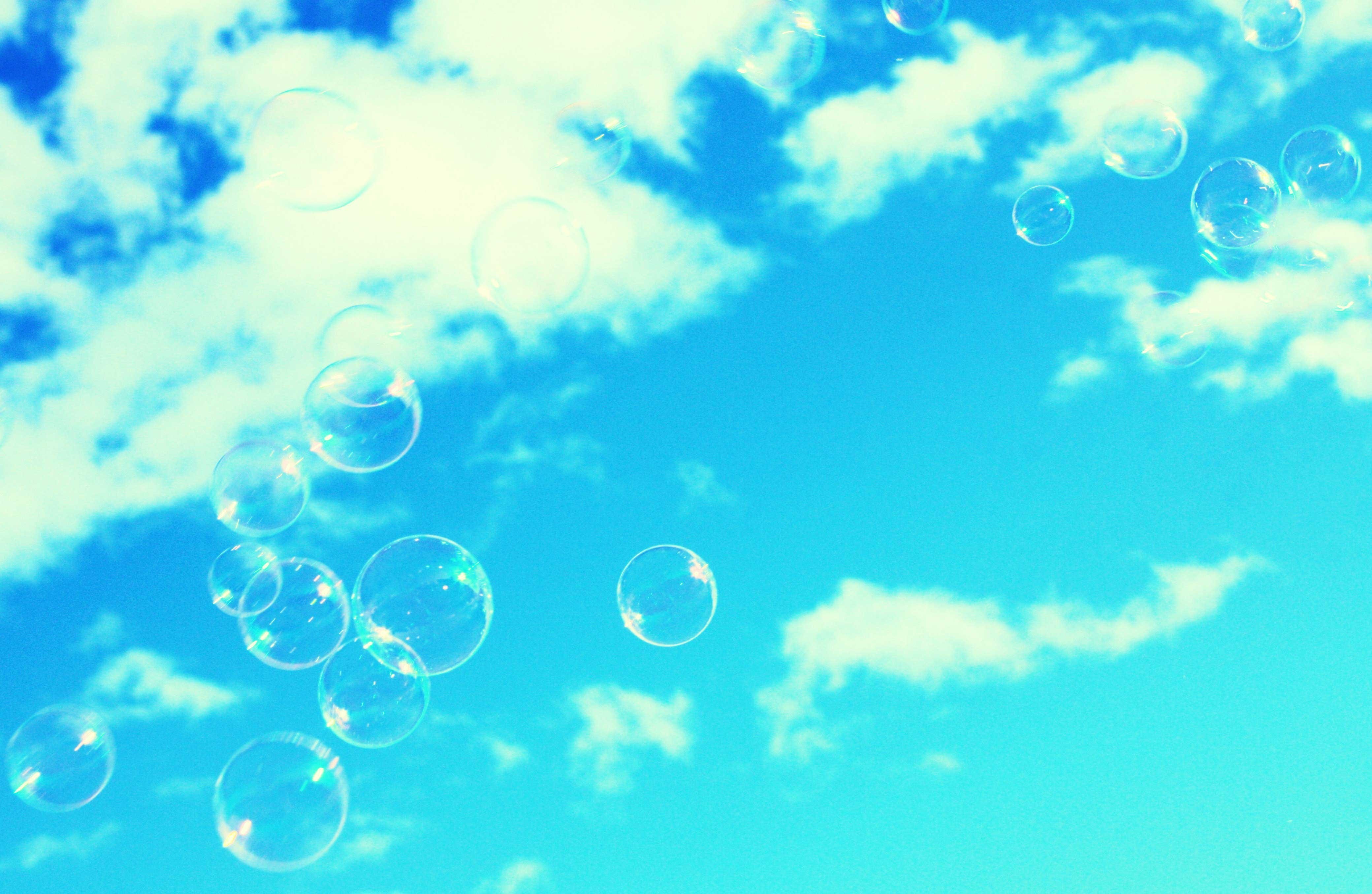 Скачать обои небо, мыльные пузыри, фри, the sky, bubbles разрешение  4159x2712 #12008