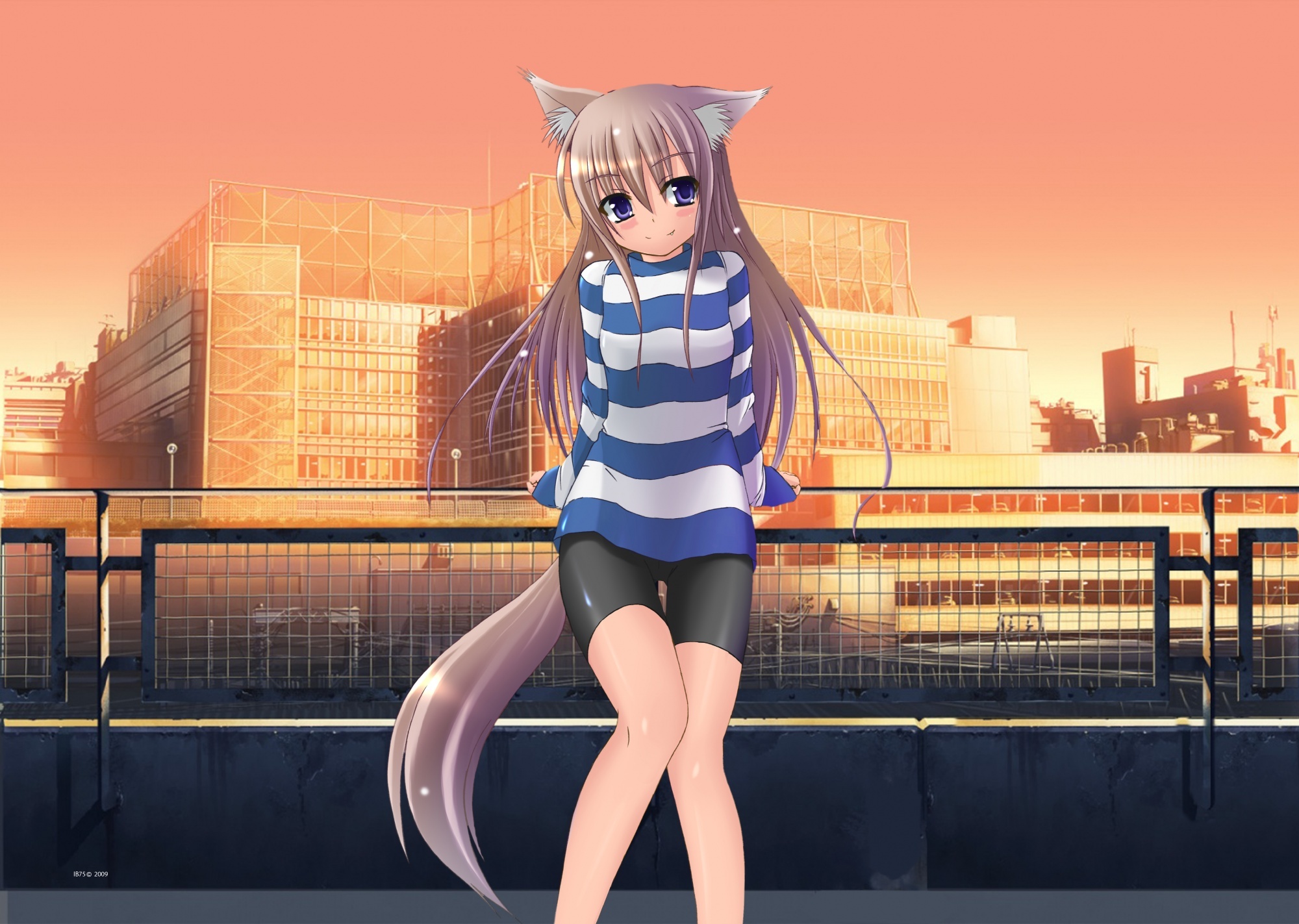 Обои город, ножки, ушки, лисичка, хвостик, the city, legs, ears, fox, ponytail разрешение 2000x1423 Загрузить