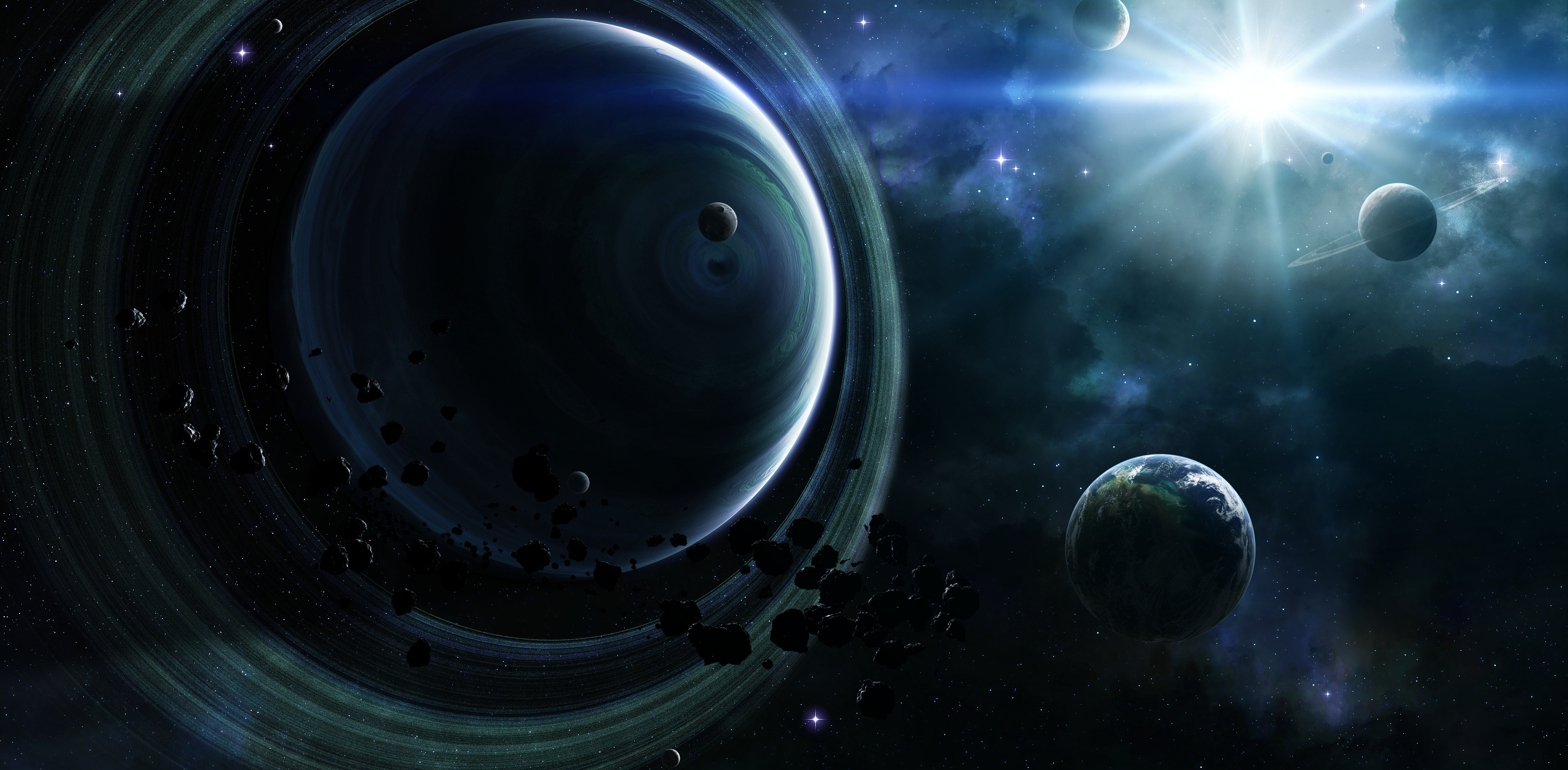 Обои Планета, кольца, космос картинки на рабочий стол на тему Космос - скачать загрузить
