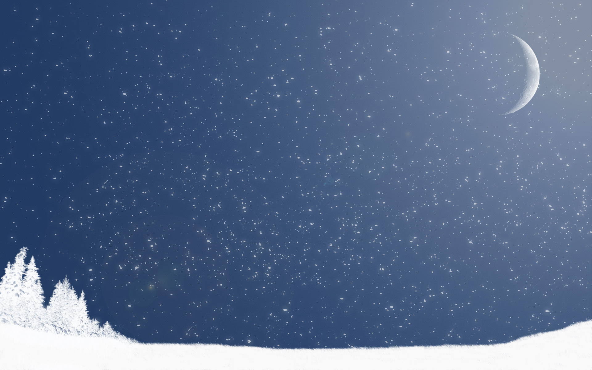 Обои снег, зима, луна, минимализм, snow, winter, the moon, minimalism разрешение 1920x1200 Загрузить