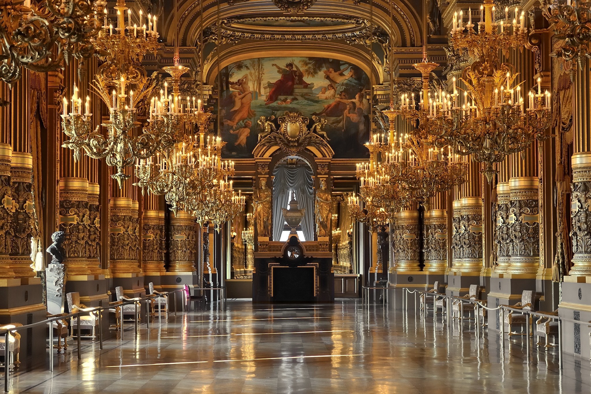 Обои париж, золото, дворец гарнье, опера гарнье, paris, gold, palais garnier, opera garnier разрешение 2048x1366 Загрузить