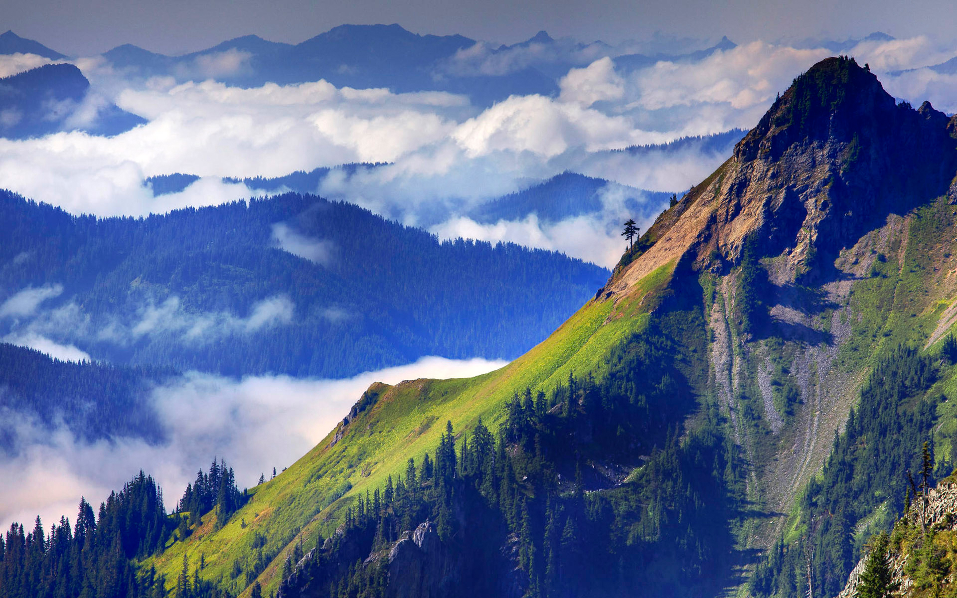 Скачать обои облака, горы, clouds, mountains разрешение 1920x1200 #21882