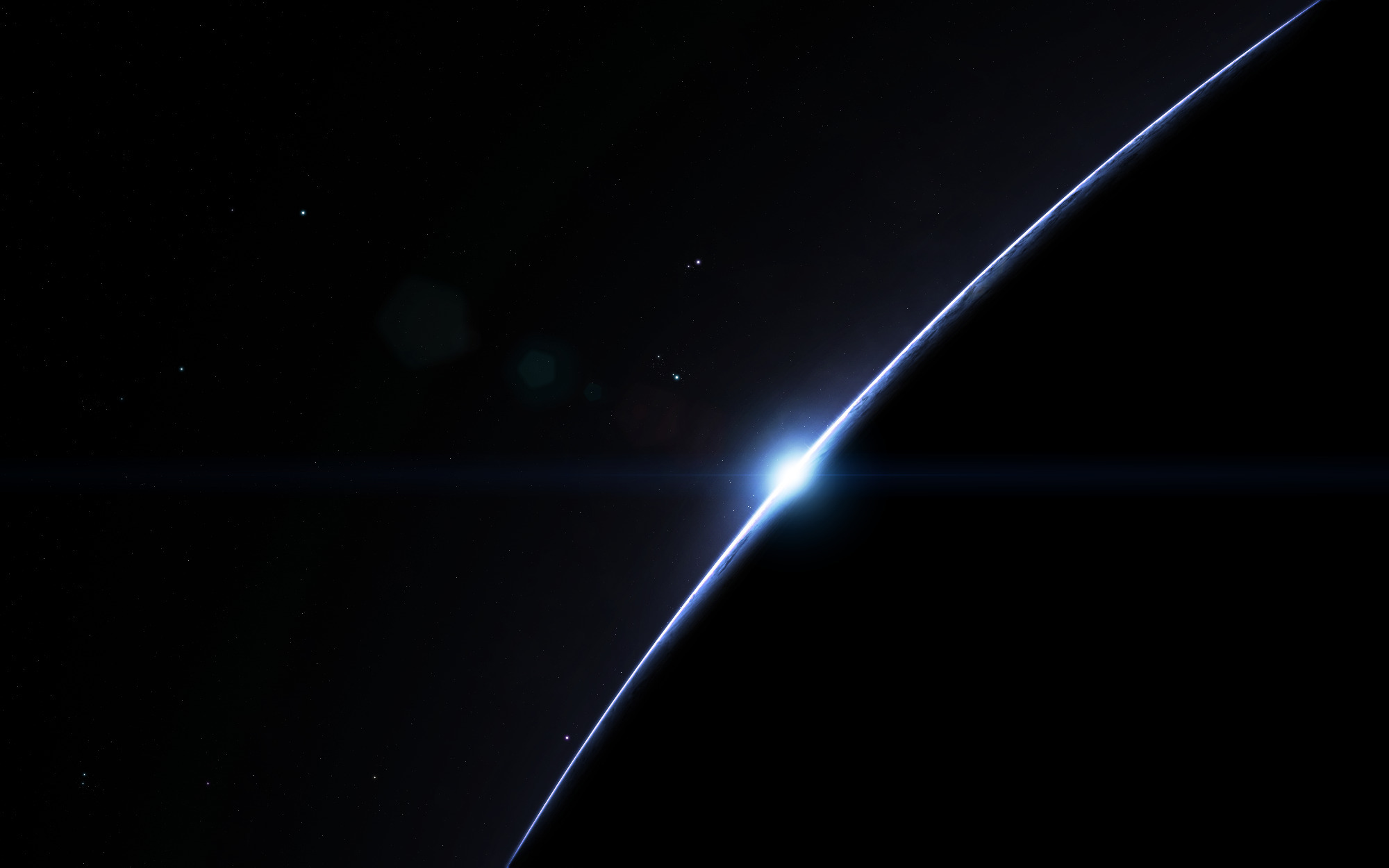 Обои Восход солнца над планетой картинки на рабочий стол на тему Космос - скачать загрузить