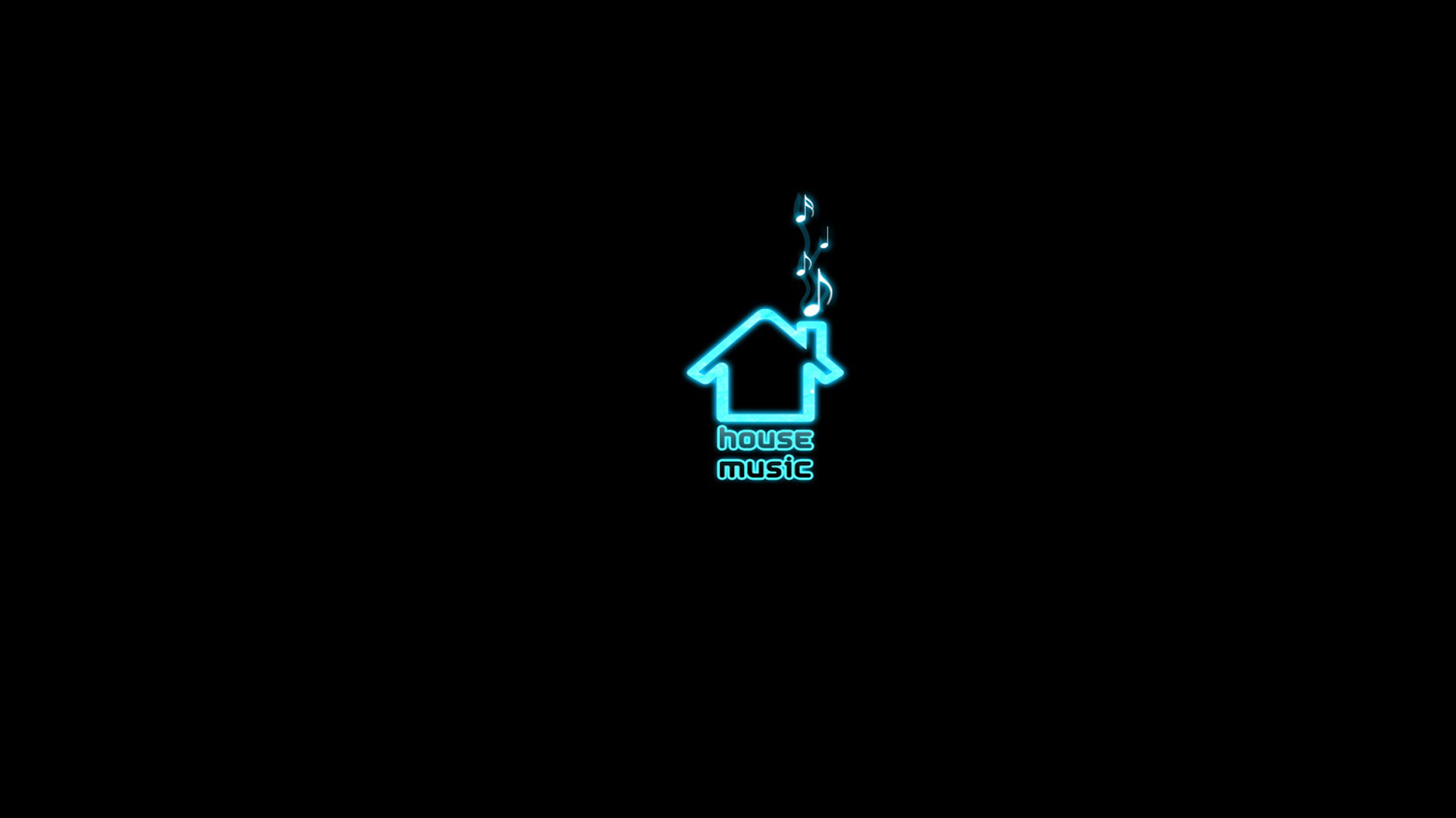 Обои неон, ноты, дом, музыкa, neon, notes, house, music разрешение 1920x1080 Загрузить