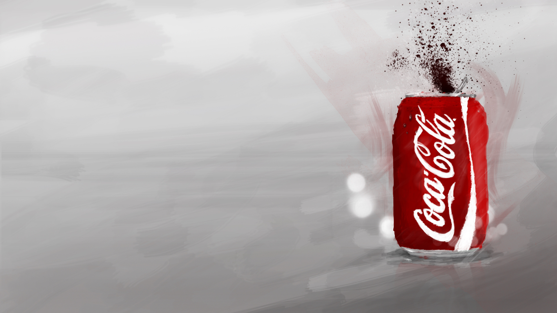 Обои арт, всплеск, банка, кока-кола, кола, art, splash, bank, coca-cola, cola разрешение 1920x1080 Загрузить