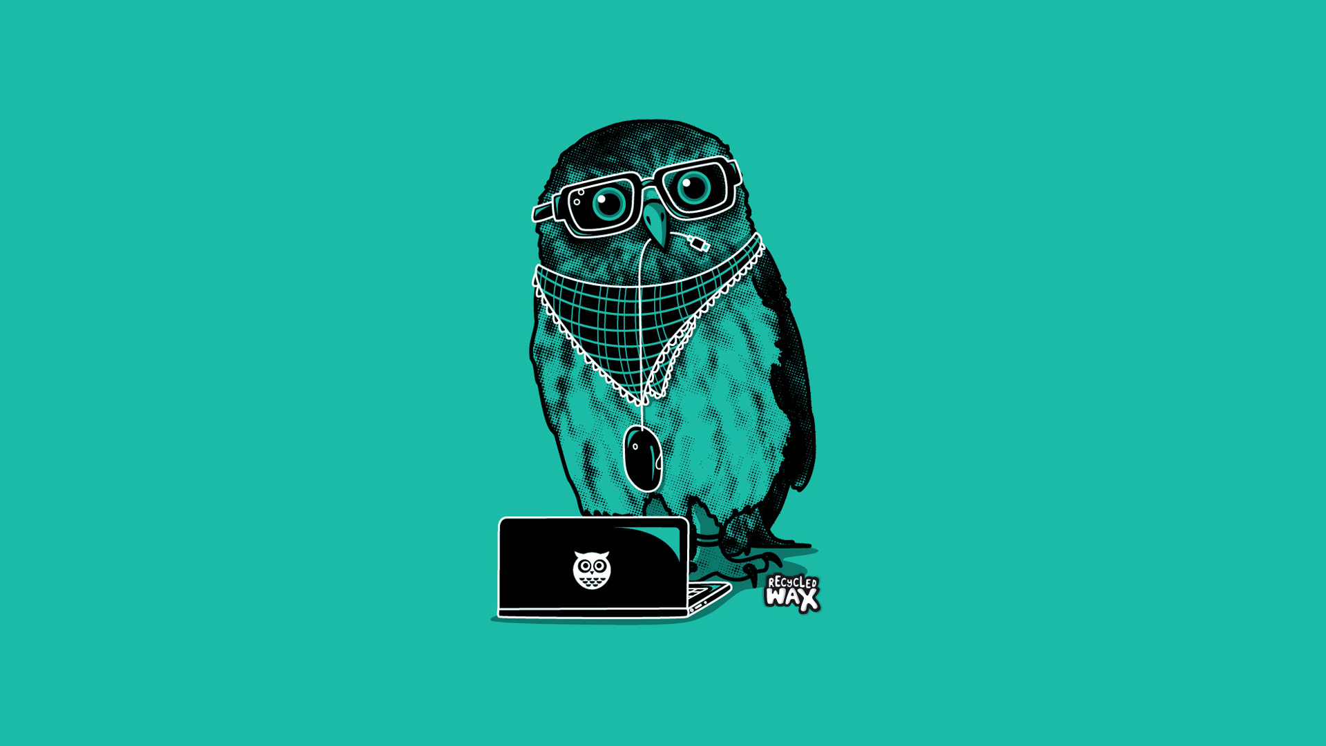 Обои сова, очки, клюв, мышь, ноутбук, owl, glasses, beak, mouse, laptop разрешение 1920x1080 Загрузить