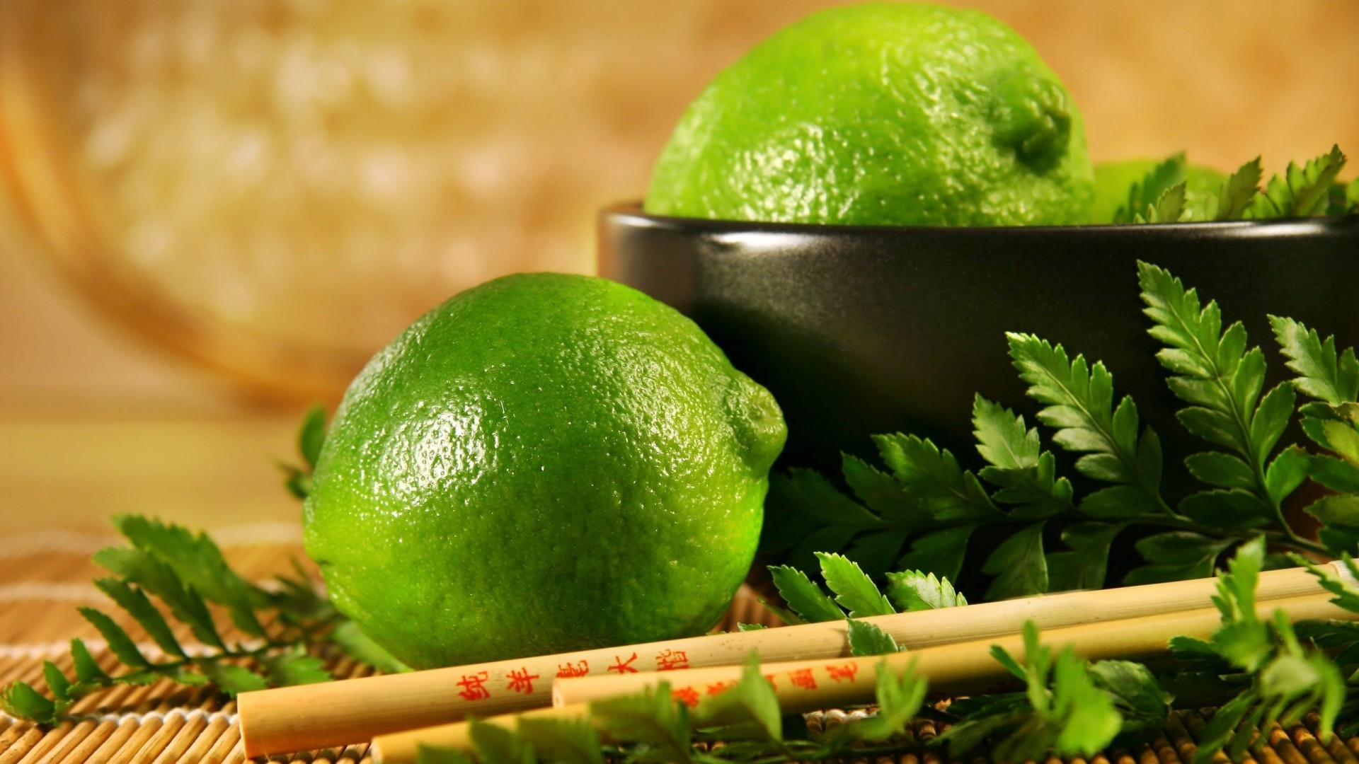 Обои зелёный, лимон, фрукт, лайм, green, lemon, fruit, lime разрешение 1920x1080 Загрузить