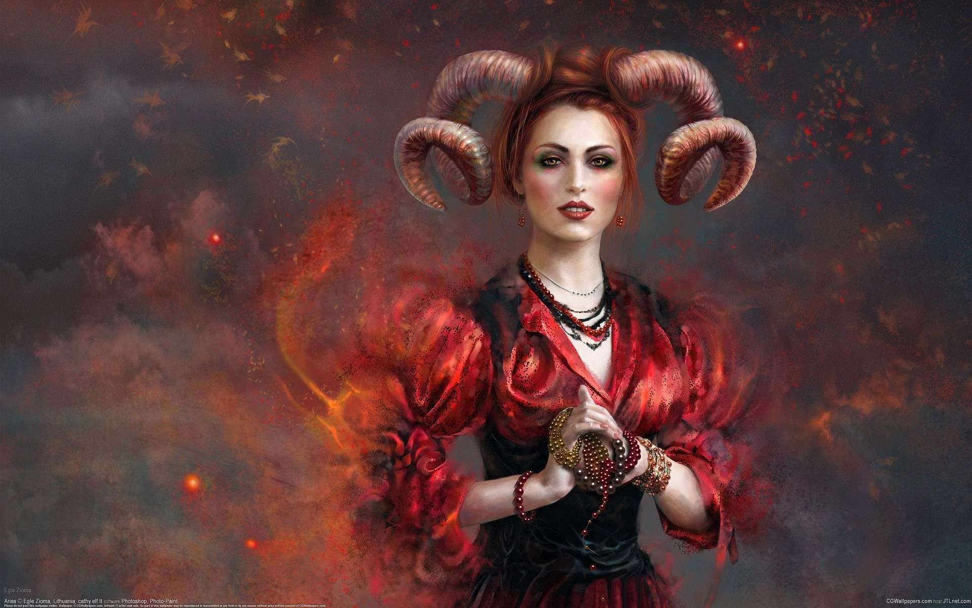 Обои арт, девушка, фентези, рога, egle zioma - aries, art, girl, fantasy, horns разрешение 1920x1200 Загрузить