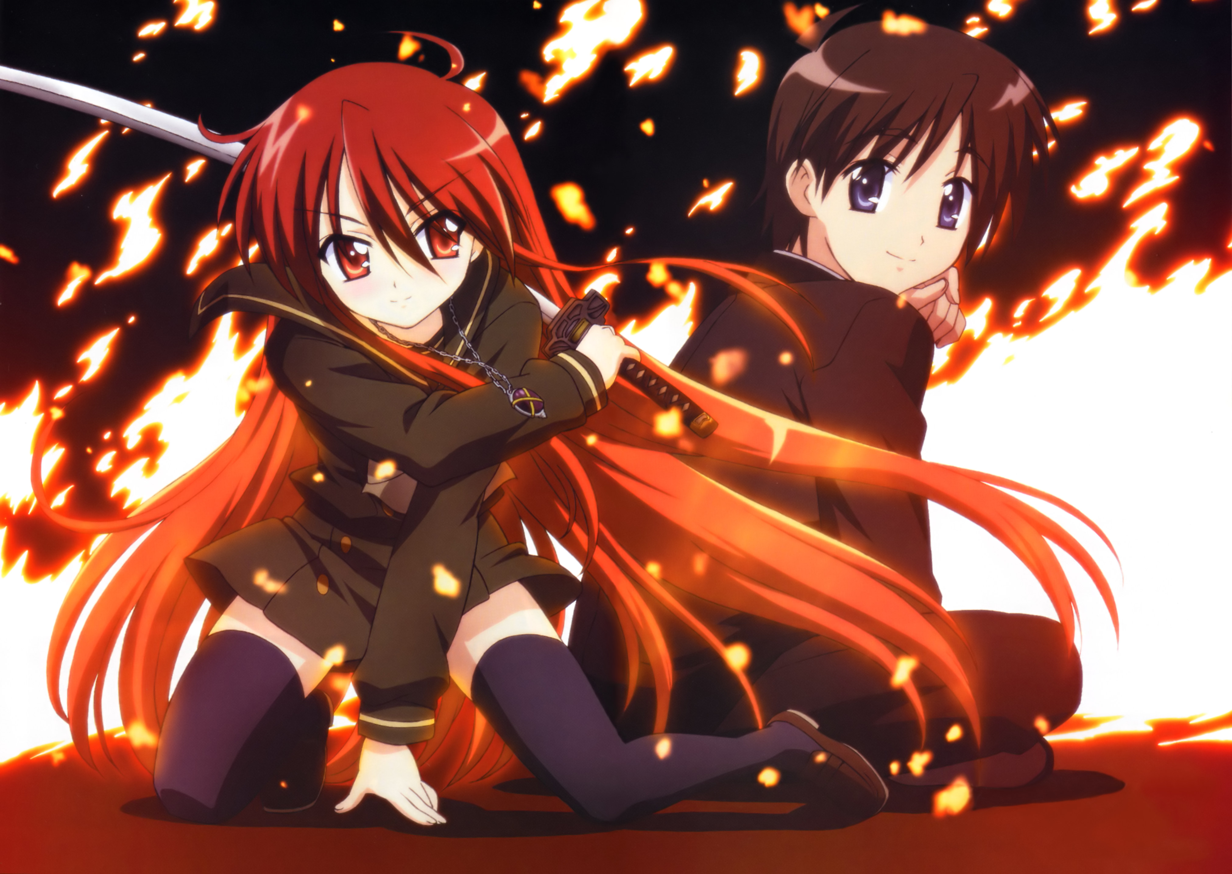 Скачать обои меч, shakugan no shana, shana, оружее, thighhighs разрешение  1024x1024 #38914