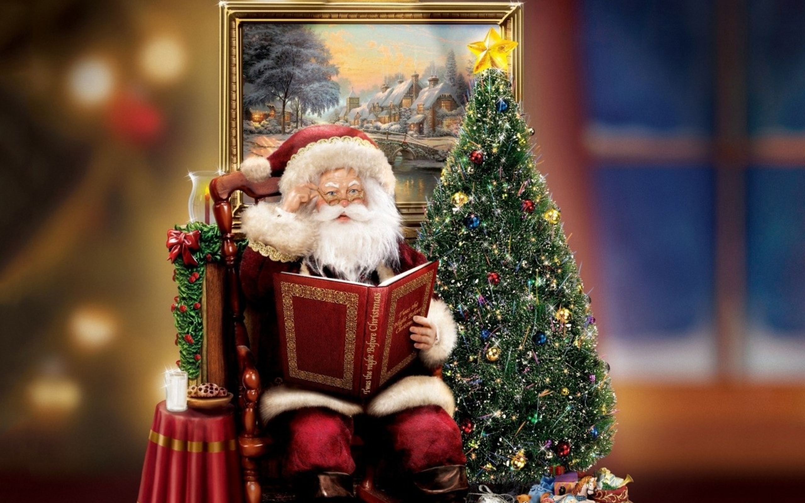 Обои новый год, зима, рождество, санта клаус, фигурка, new year, winter, christmas, santa claus, figure разрешение 2560x1600 Загрузить