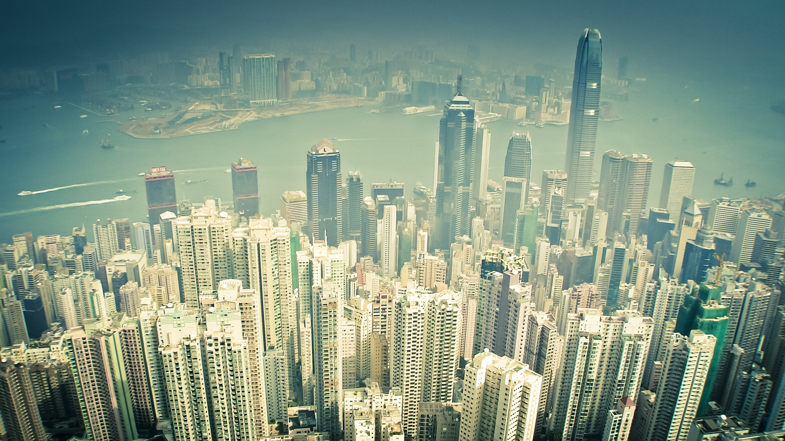 Обои небоскребы, гонконг, skyscrapers, hong kong разрешение 2560x1440 Загрузить