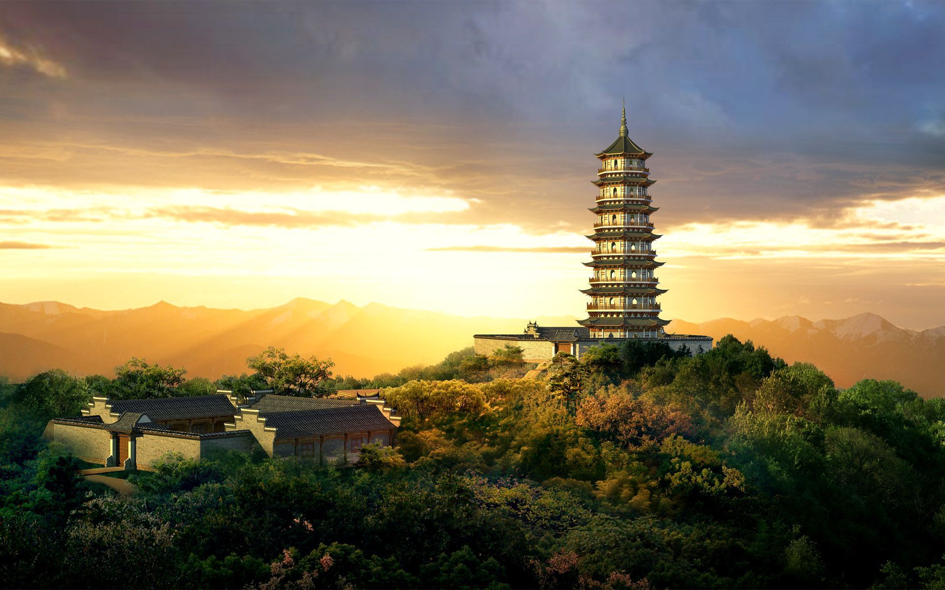 страны архитектура небо Китай скачать