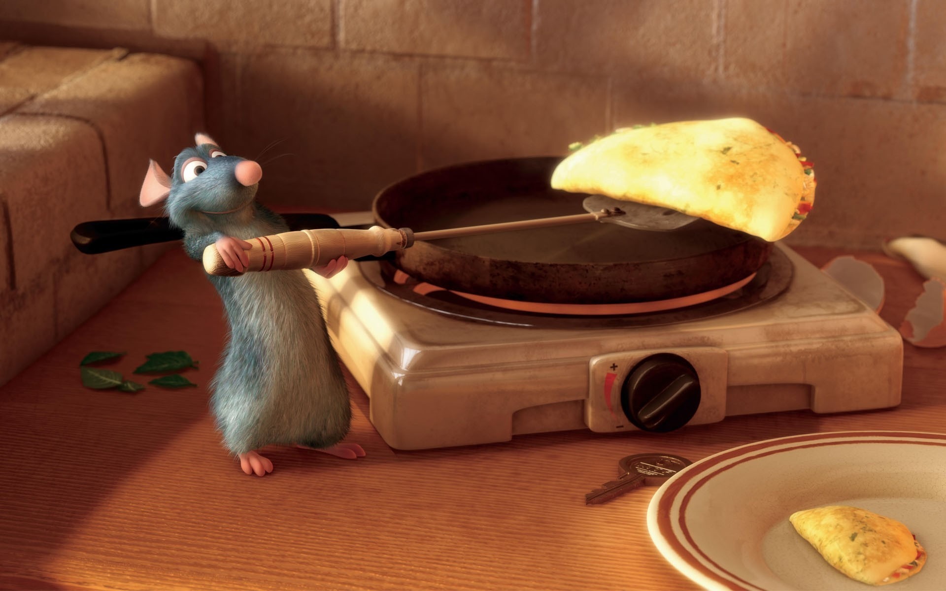 Скачать обои рататуй, мультик, блины, готовит, ratatouille разрешение  480x272 #25727