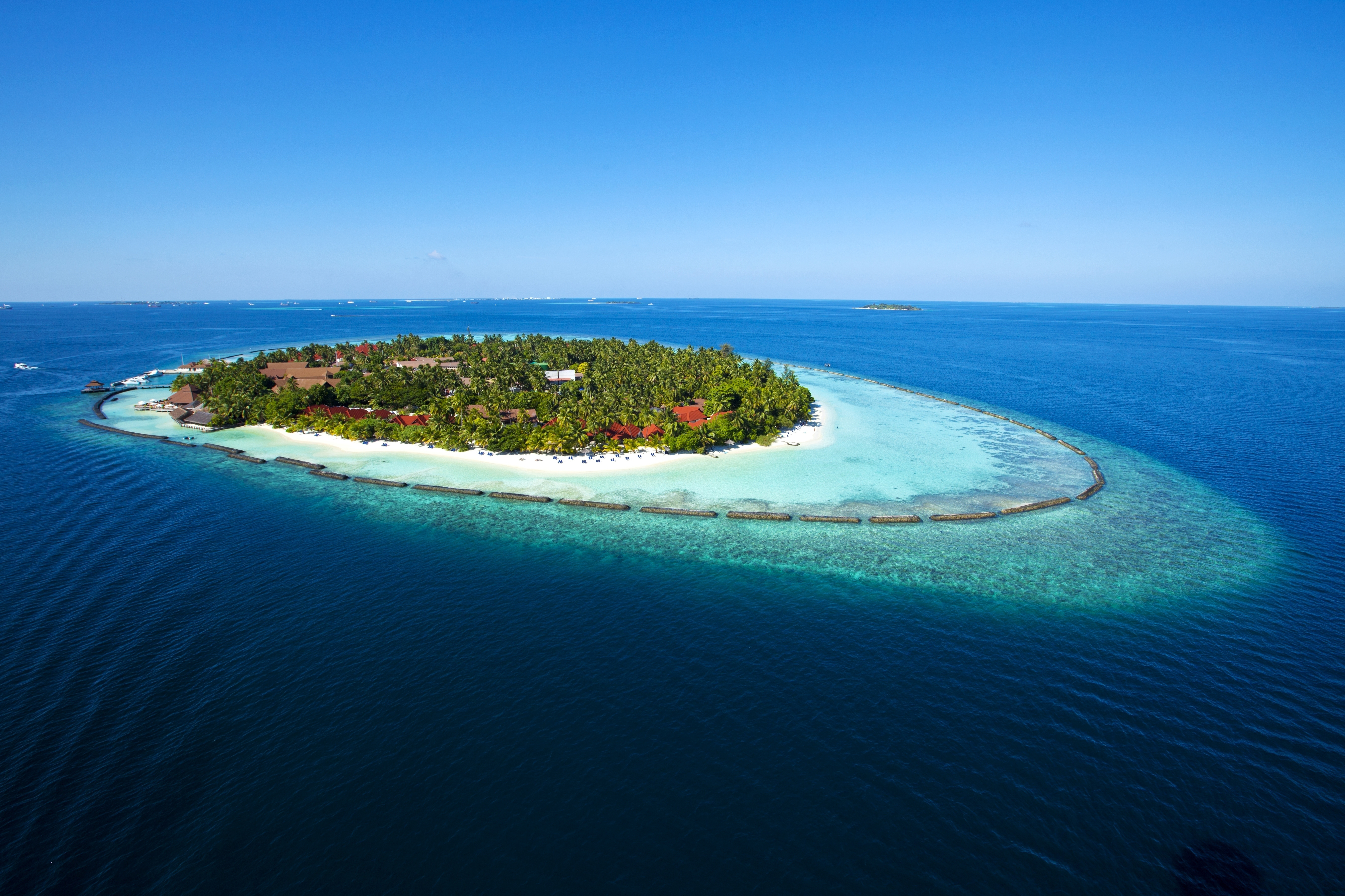 Aerial View of a Tropical Island, Maldives скачать