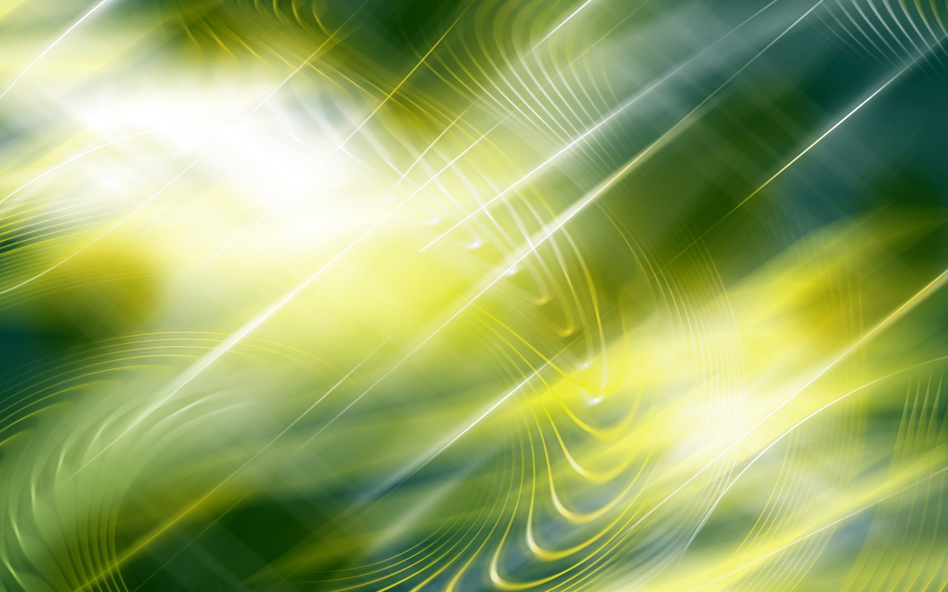 Обои свет, желтый, абстракция, волны, зелёный, фон, лучи, цвет, light, yellow, abstraction, wave, green, background, rays, color разрешение 1920x1200 Загрузить