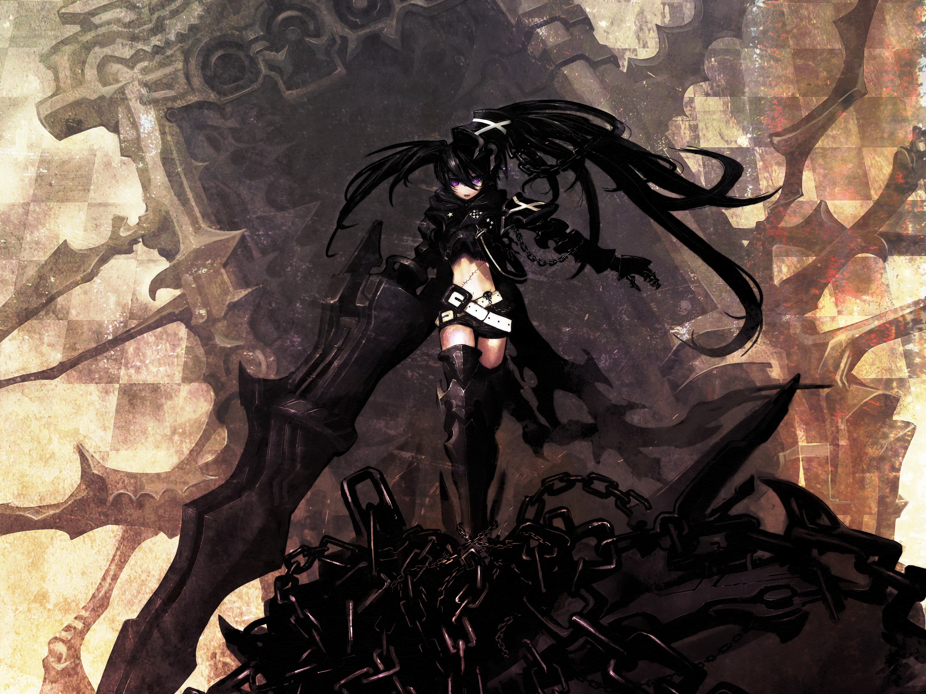 Обои black rock shooter, mech разрешение 3000x2250 Загрузить