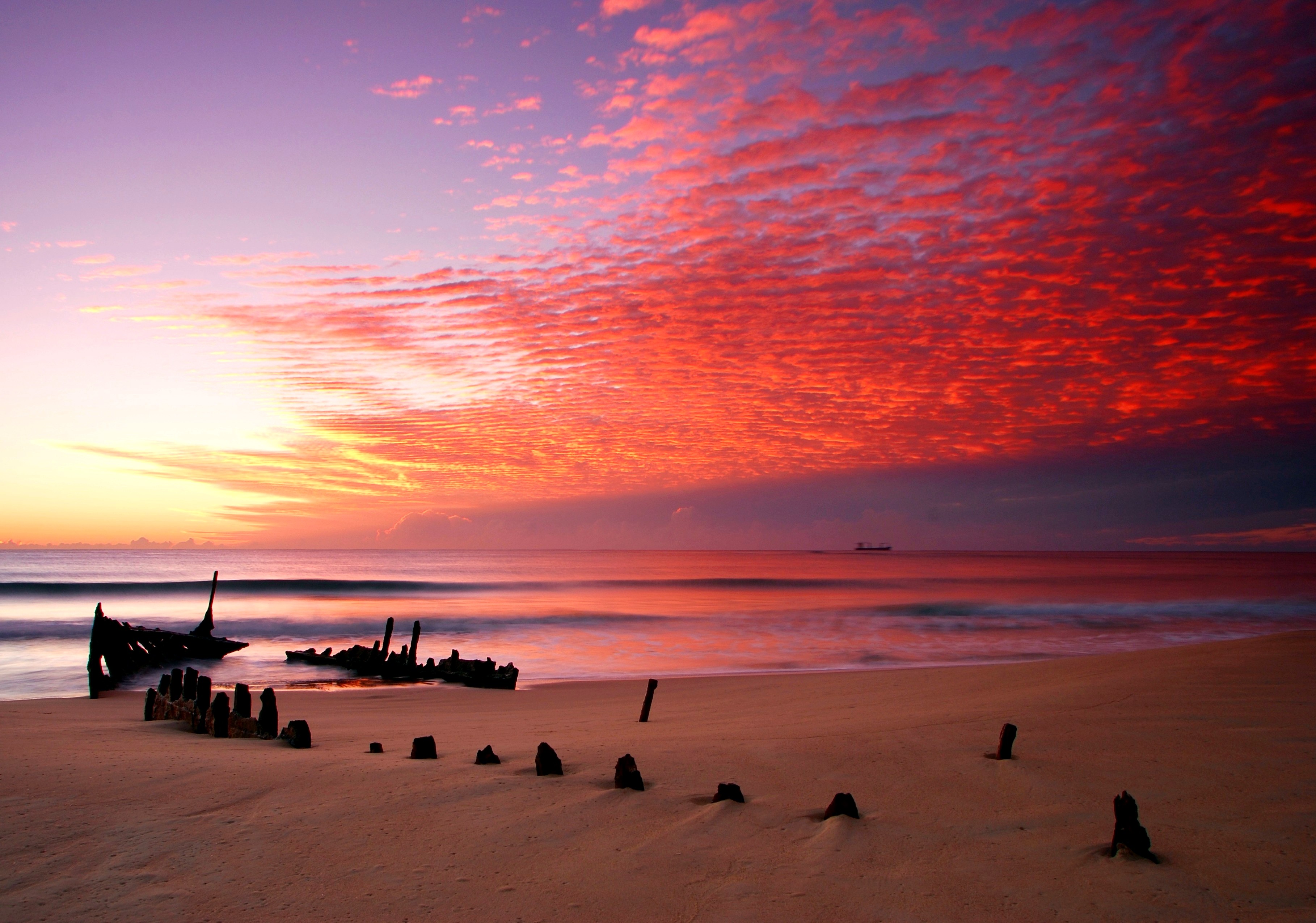 Обои закат, море, пляж, sunset, sea, beach разрешение 3636x2551. 