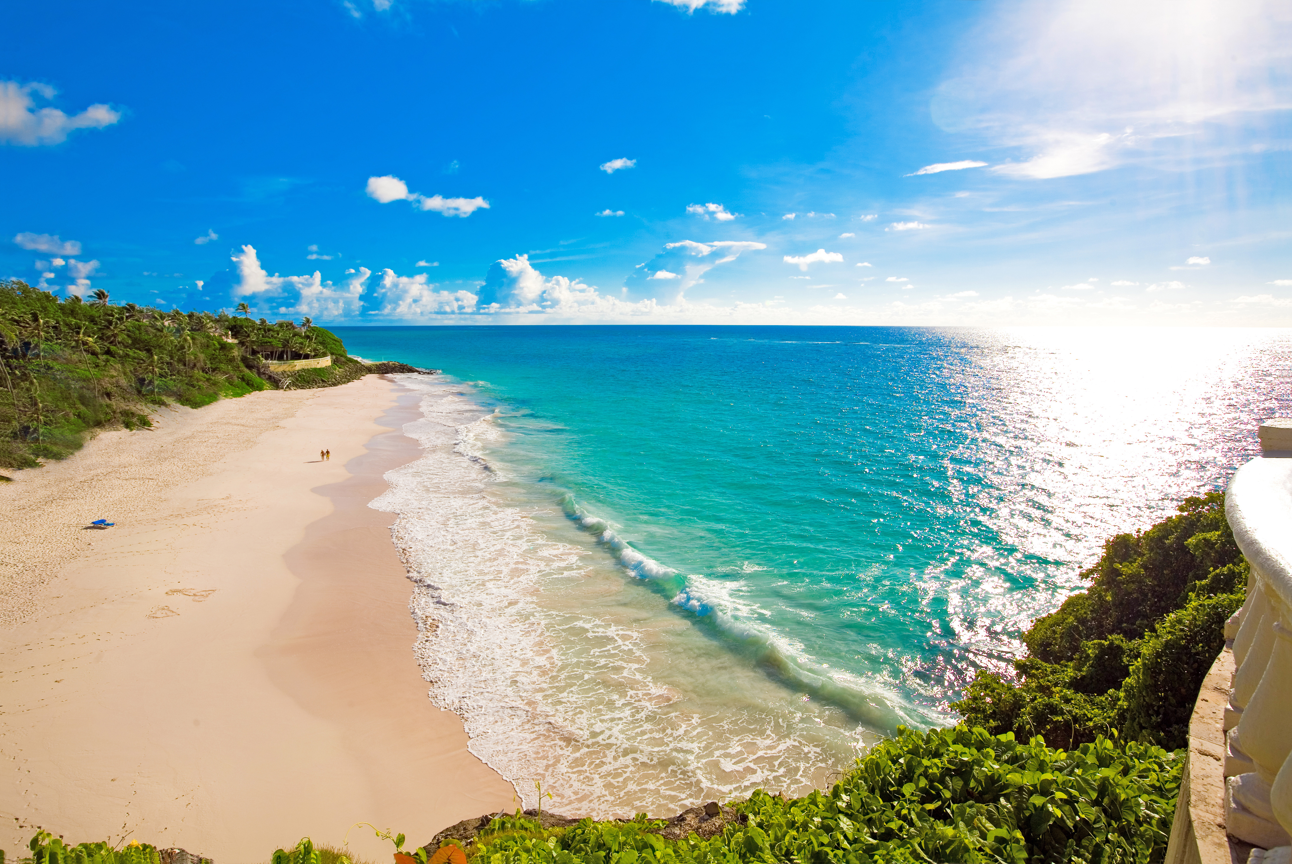 Красивое море. Крейн-Бич, Барбадос. Красивый пляж. Море пляж. Берег моря.