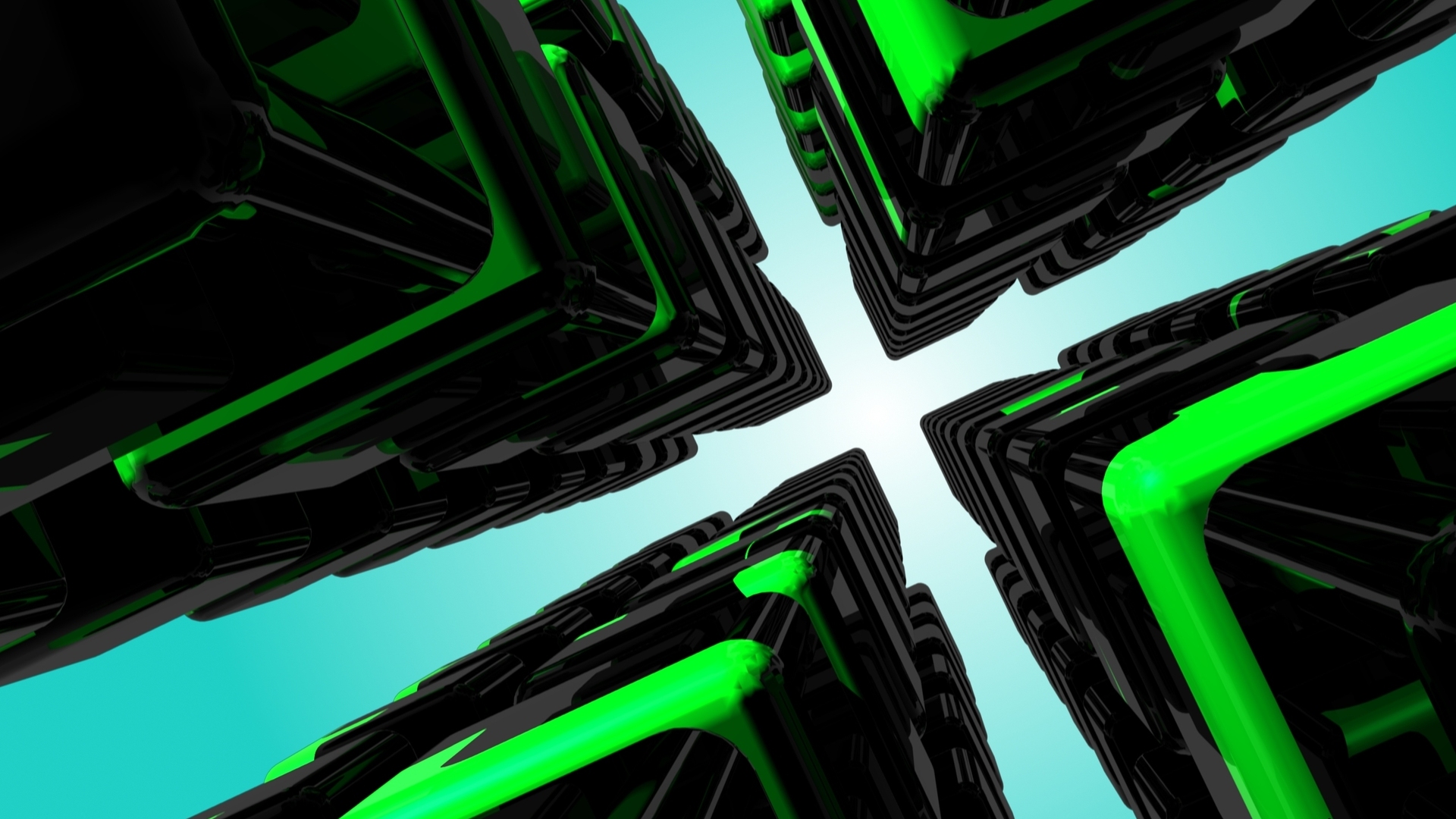 Обои 3d-графика, many green cubes, 3d graphics разрешение 1920x1080 Загрузить
