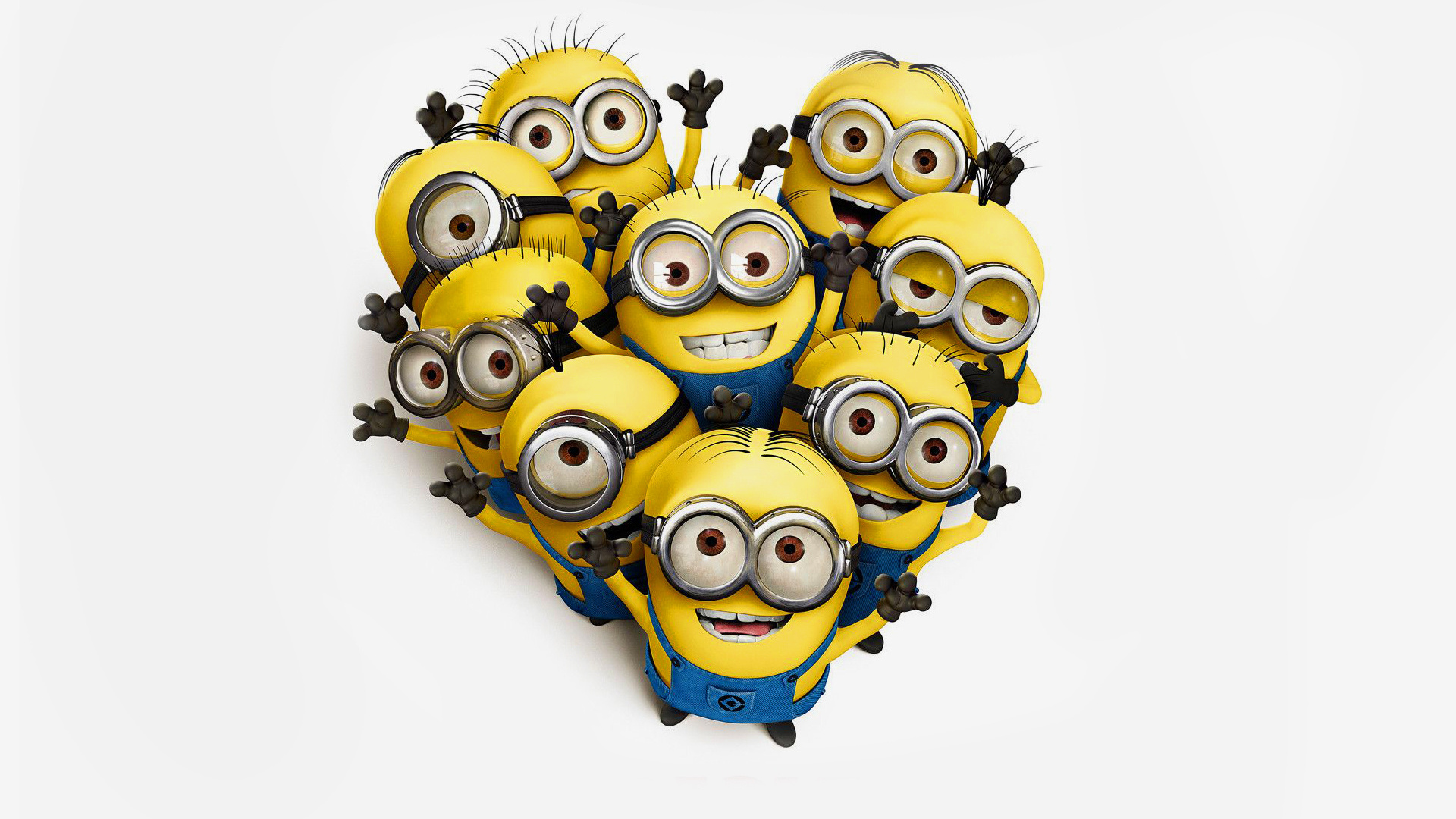 Обои белый фон, 3dжелтые, гадкий я, миньоны, white background, despicable me, minions разрешение 1920x1080 Загрузить