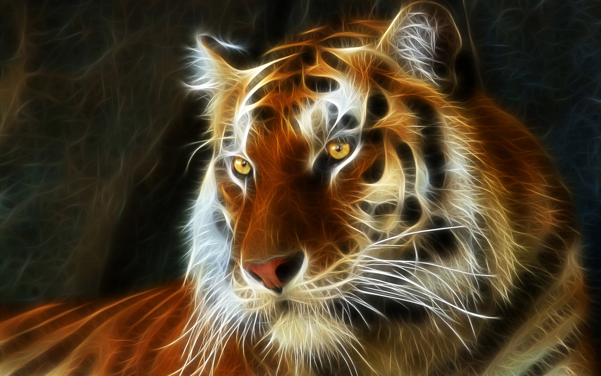 Обои тигр, арт, 3д, tiger, art, 3d разрешение 1920x1200 Загрузить