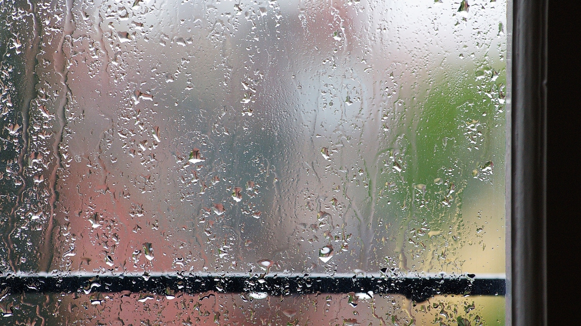 Обои вода, капли, дождь, окно, стекло, water, drops, rain, window, glass разрешение 1920x1080 Загрузить