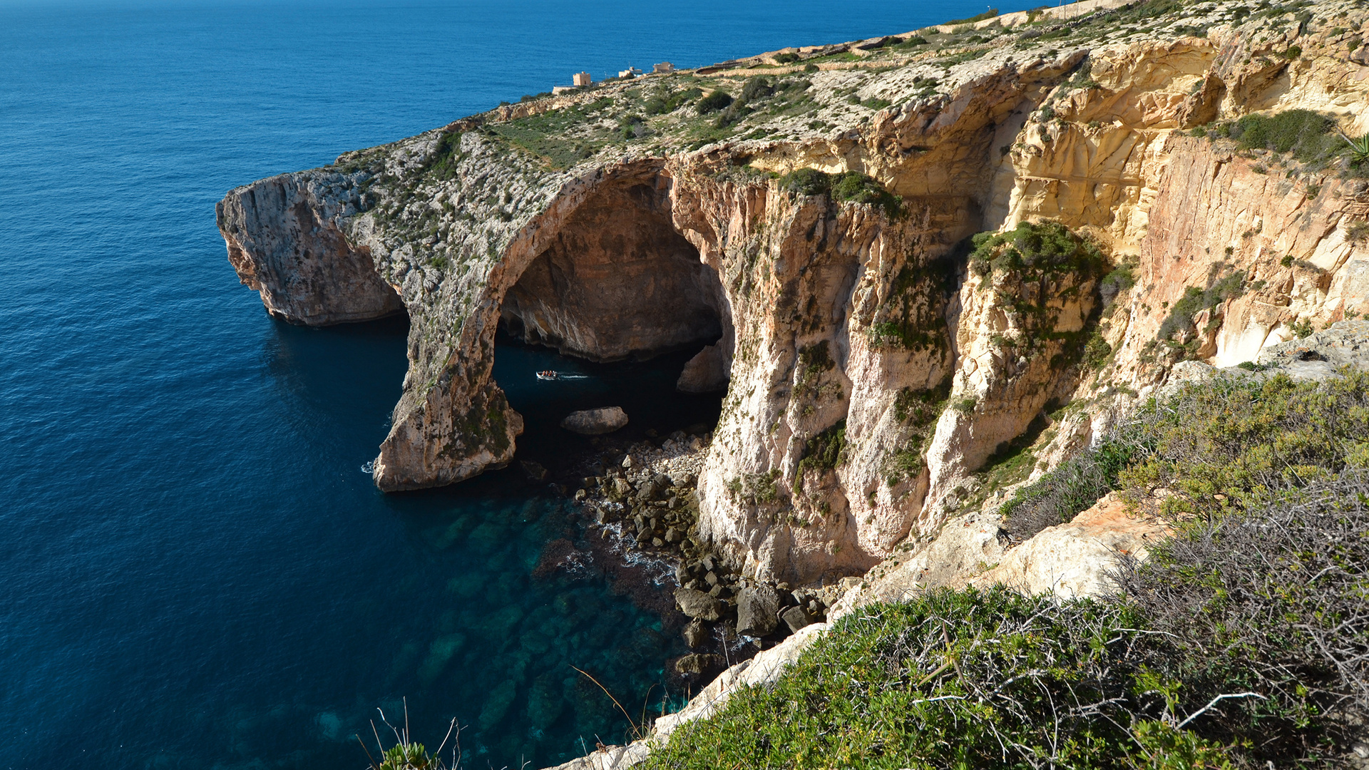 Обои мальта, голубой грот, в zurrieq, malta, the blue grotto, in zurrieq разрешение 1920x1080 Загрузить