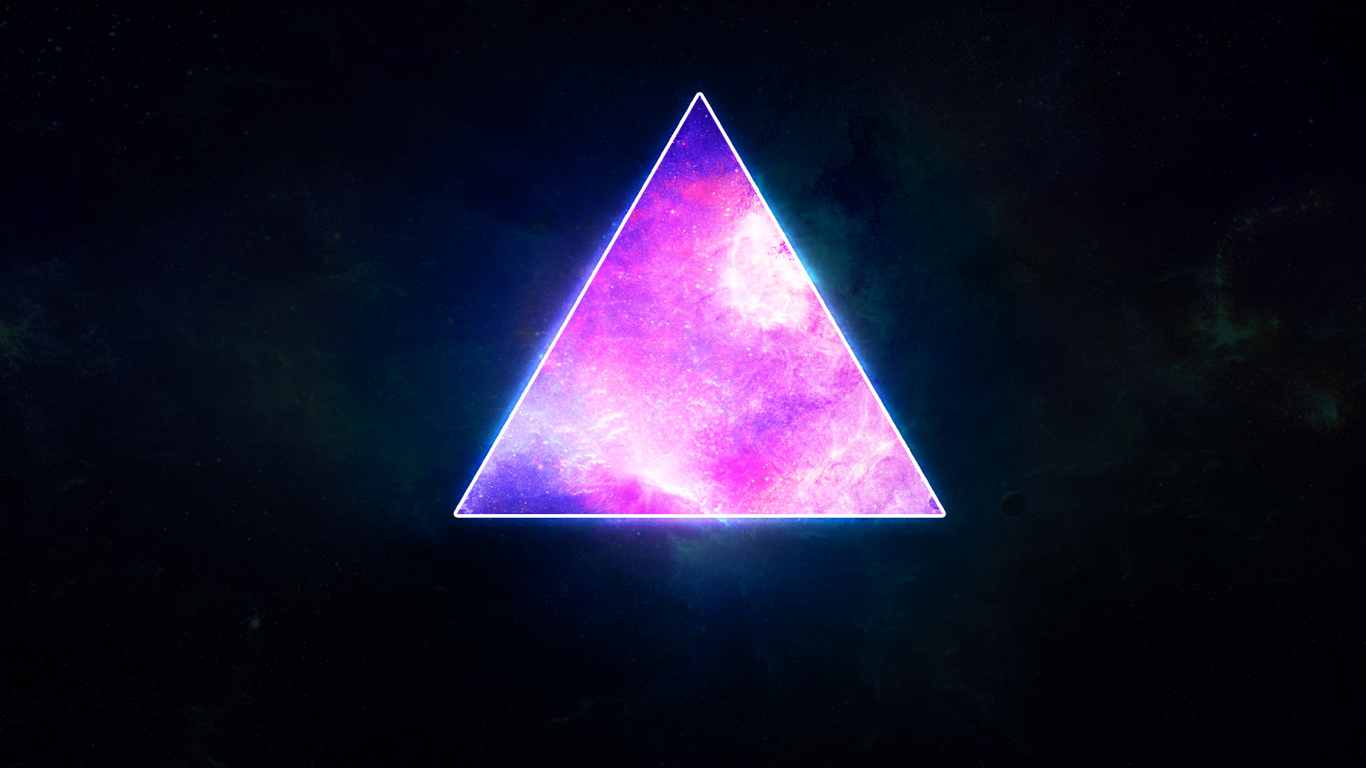 Экран компьютера треугольниками. Красивый треугольник. Космический треугольник. Неоновый треугольник. Фон для аватарки.