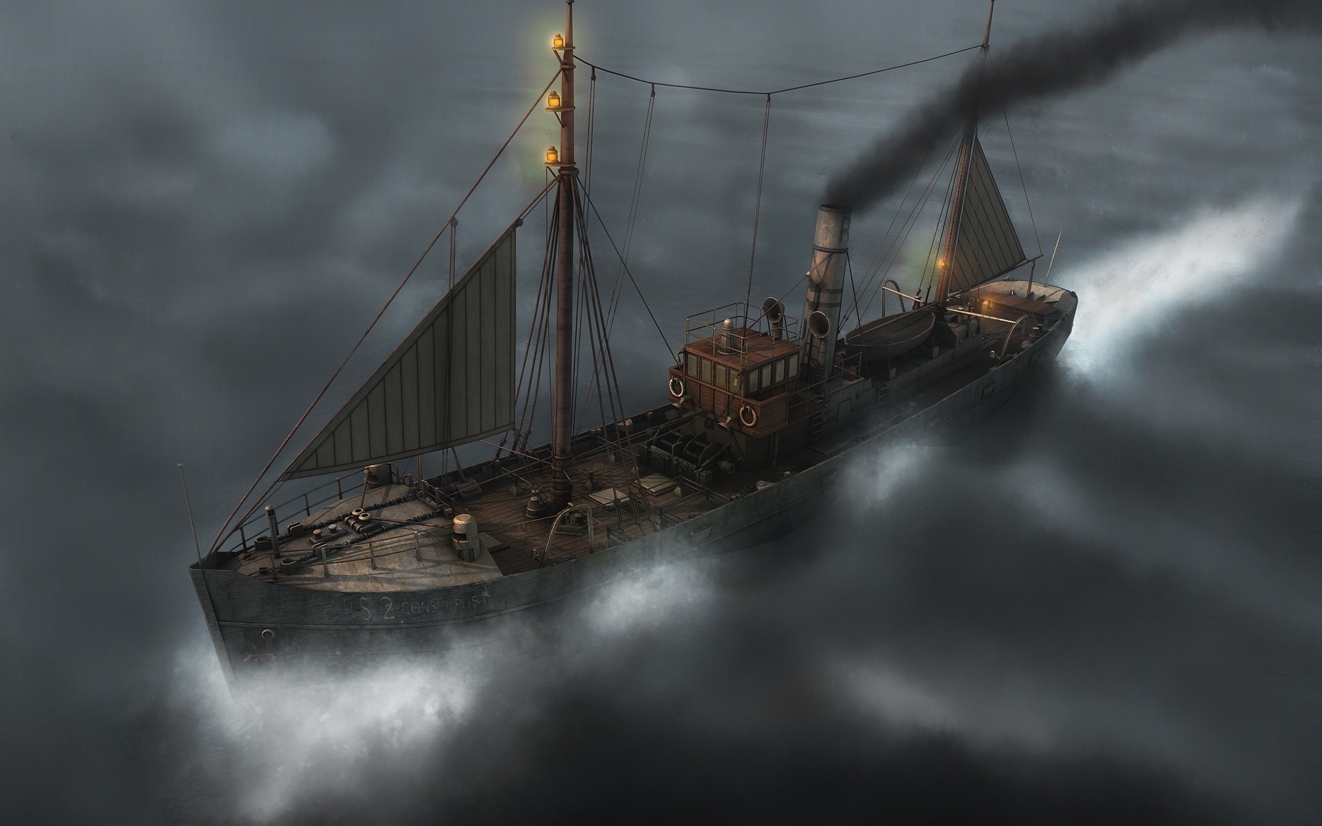 Steam sail ship фото 1