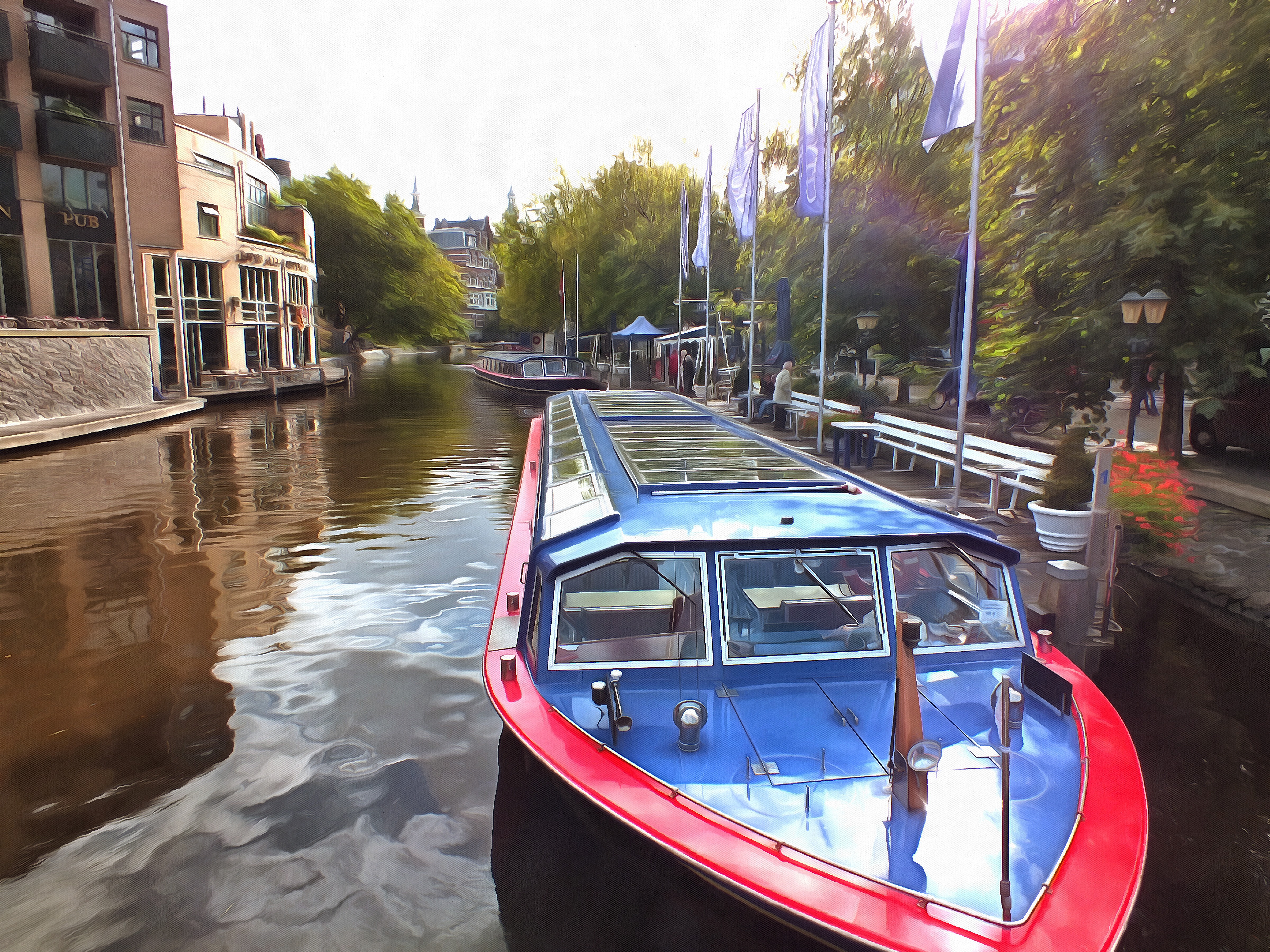 Обои река, канал, катер, нидерланды, амстердам, голландия, river, channel, boat, netherlands, amsterdam, holland разрешение 4800x3600 Загрузить