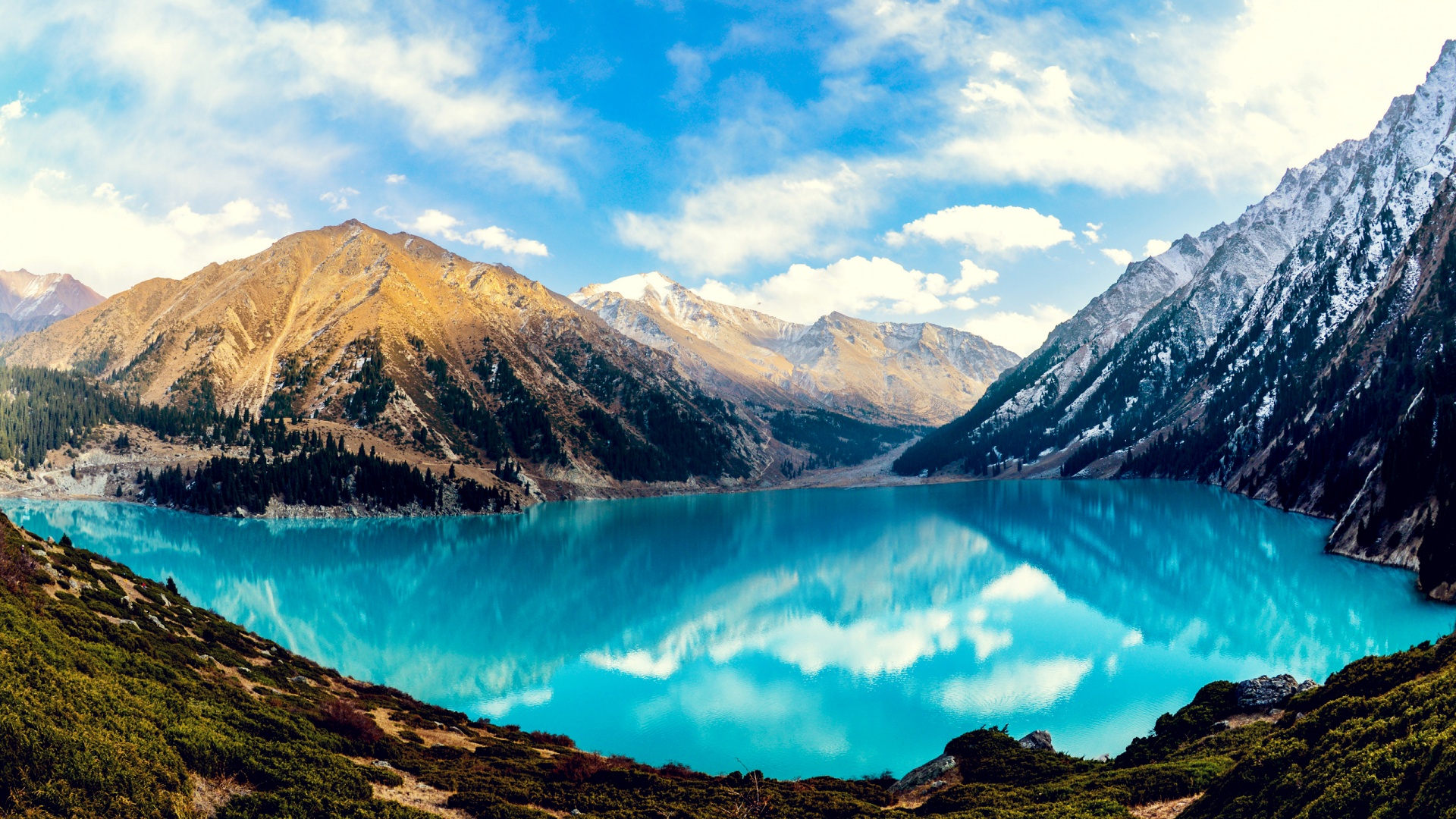 Обои большое алматинское озеро, big almaty lake разрешение 1920x1080 Загрузить