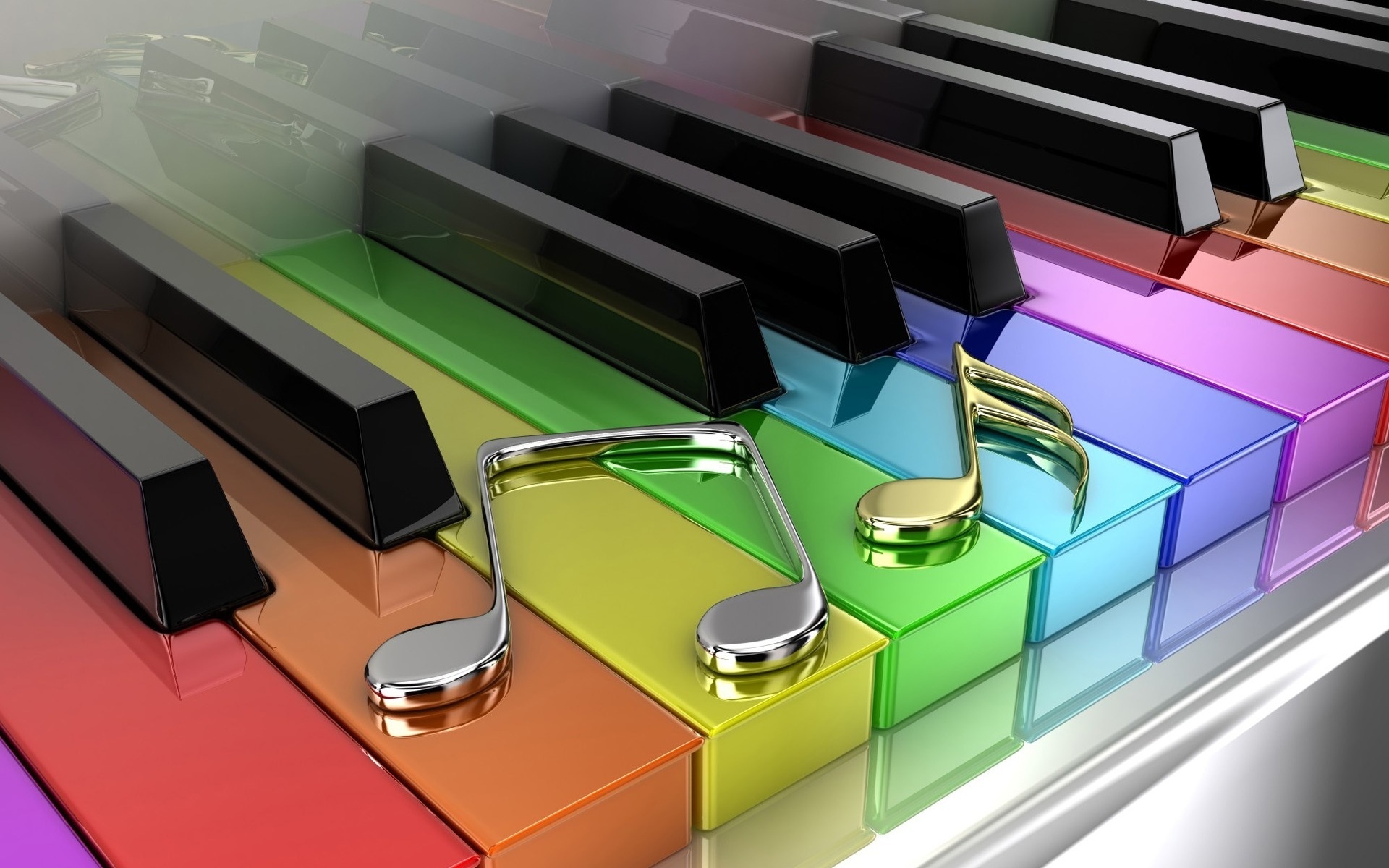 Обои ноты, разноцветные, цветные, пианино, клавиши, notes, colorful, colored, piano, keys разрешение 1920x1200 Загрузить