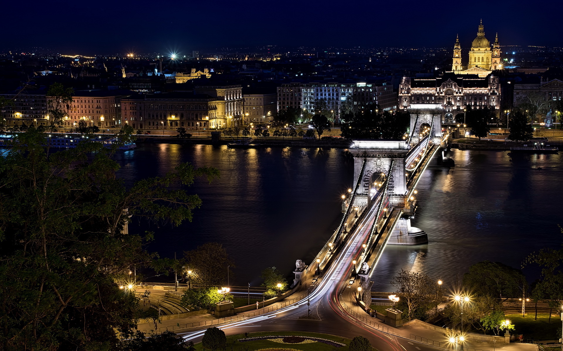 Обои венгрия, будапешт, széchenyi chain bridge from castle hill, hungary, budapest разрешение 1920x1200 Загрузить