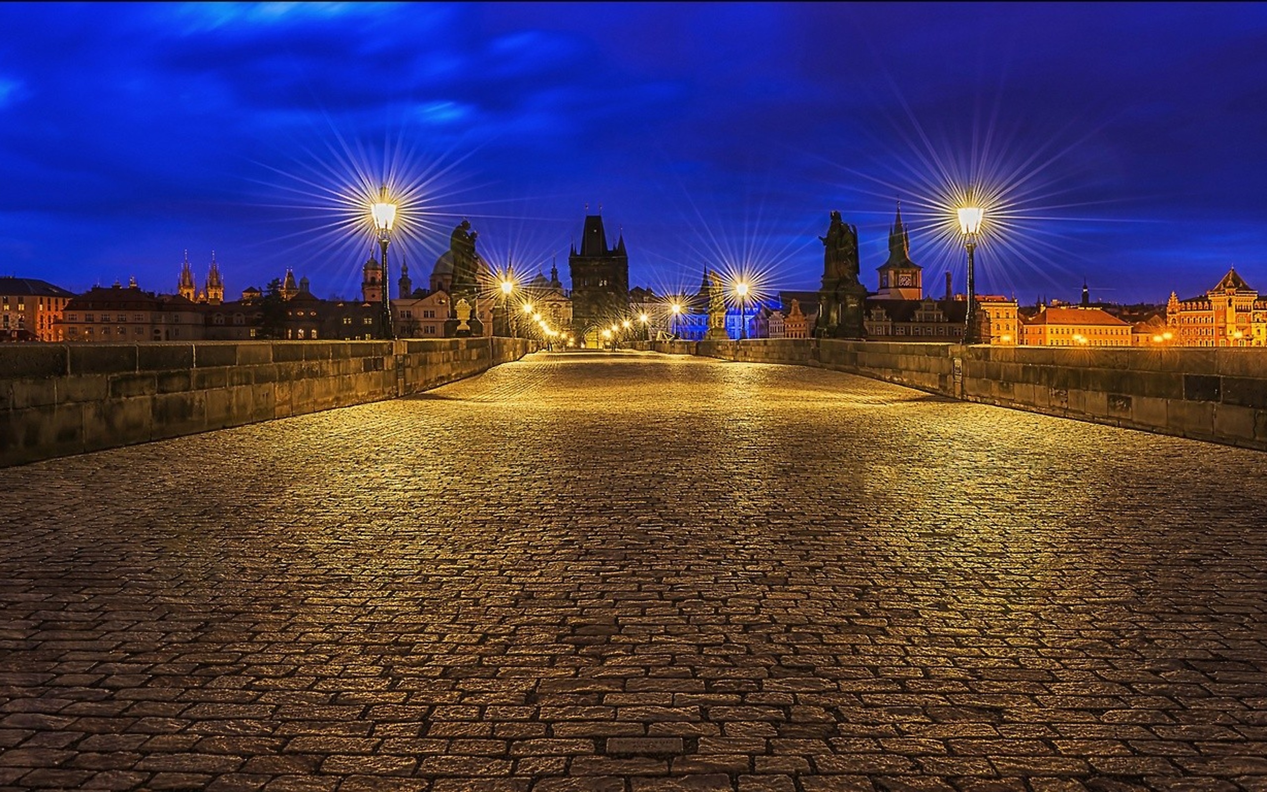 Чехия Прага Карлов мост ночь без смс