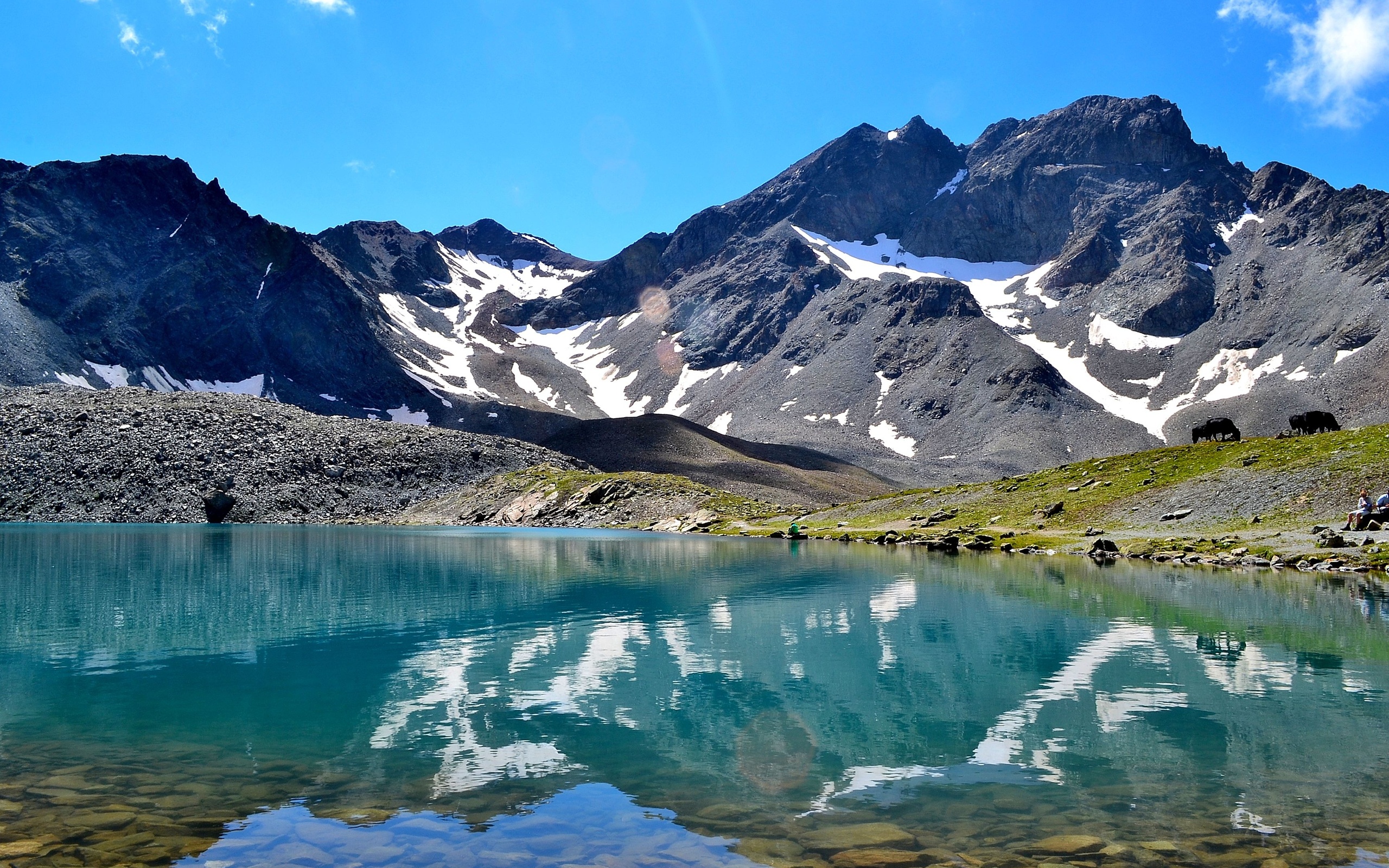 Обои озеро, горы, швейцария, долина, энгадин, lake, mountains, switzerland, valley, engadine разрешение 2560x1600 Загрузить