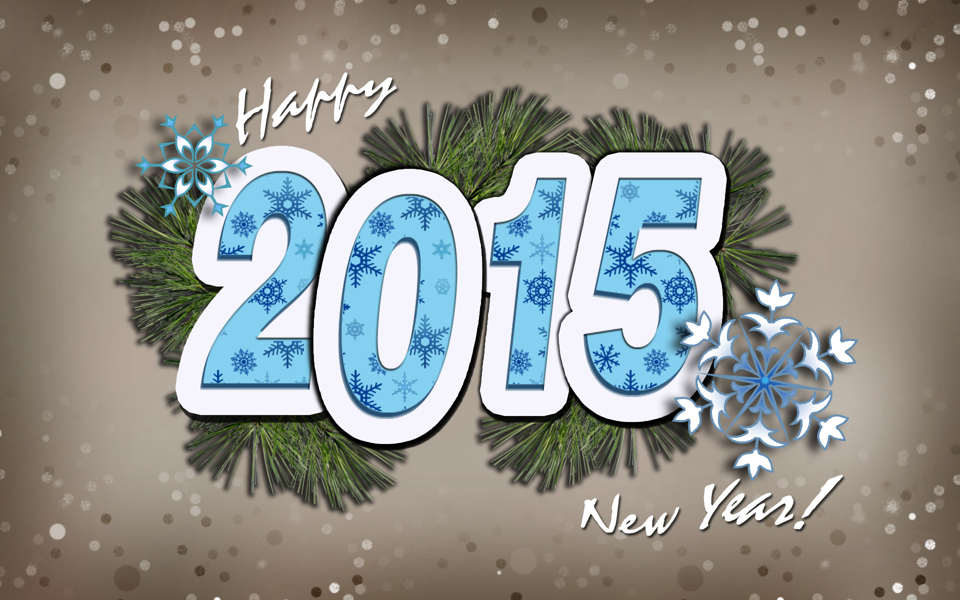 Обои снежинки, поздравление, сосновые иголки, 2015 год, snowflakes, congratulations, pine needles, 2015 разрешение 1920x1200 Загрузить