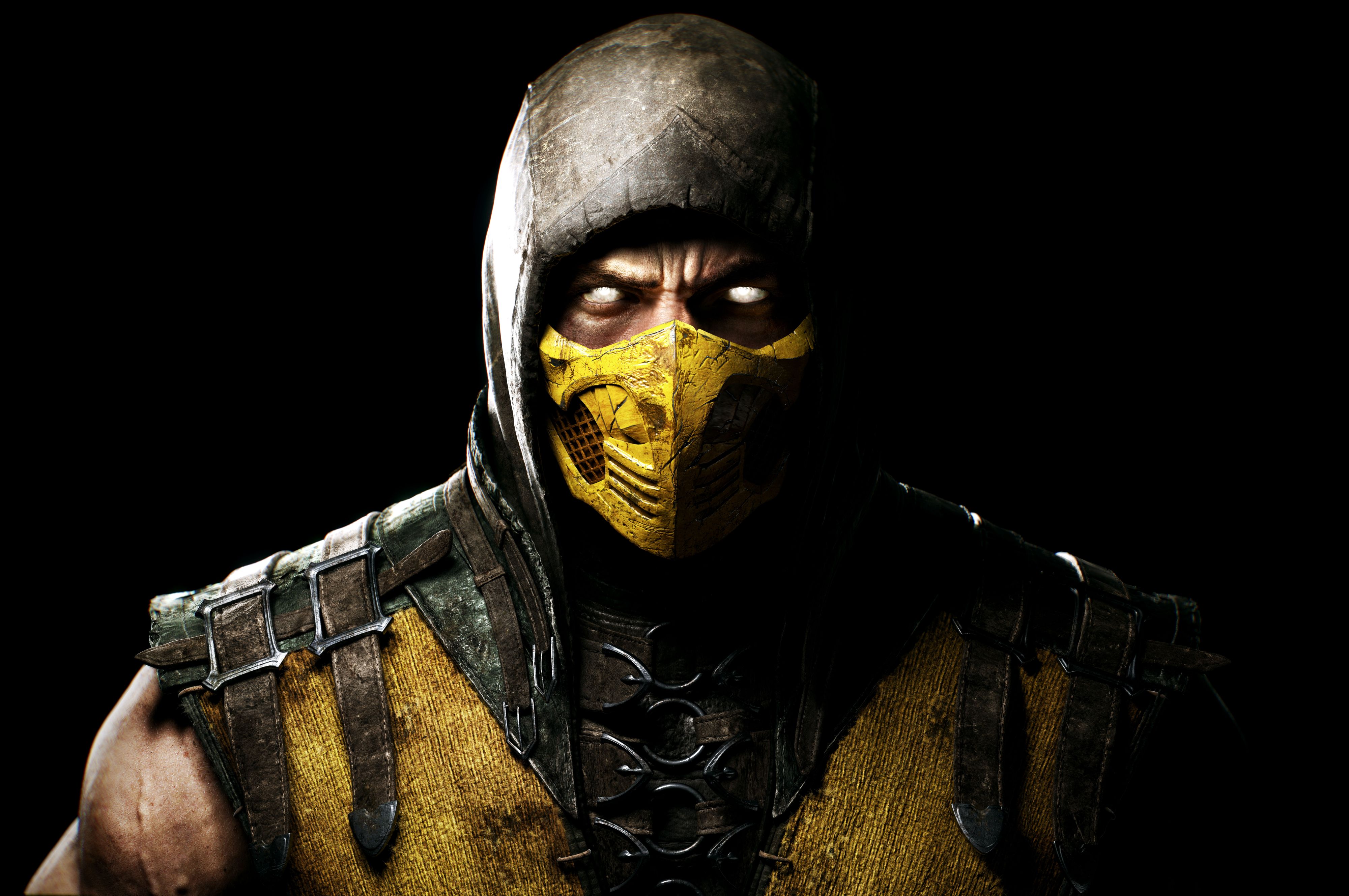 Обои маска, игра, костюм, смертельная битва, скорпион, дичь, mask, the game, costume, mortal kombat, scorpio, game разрешение 4000x2657 Загрузить