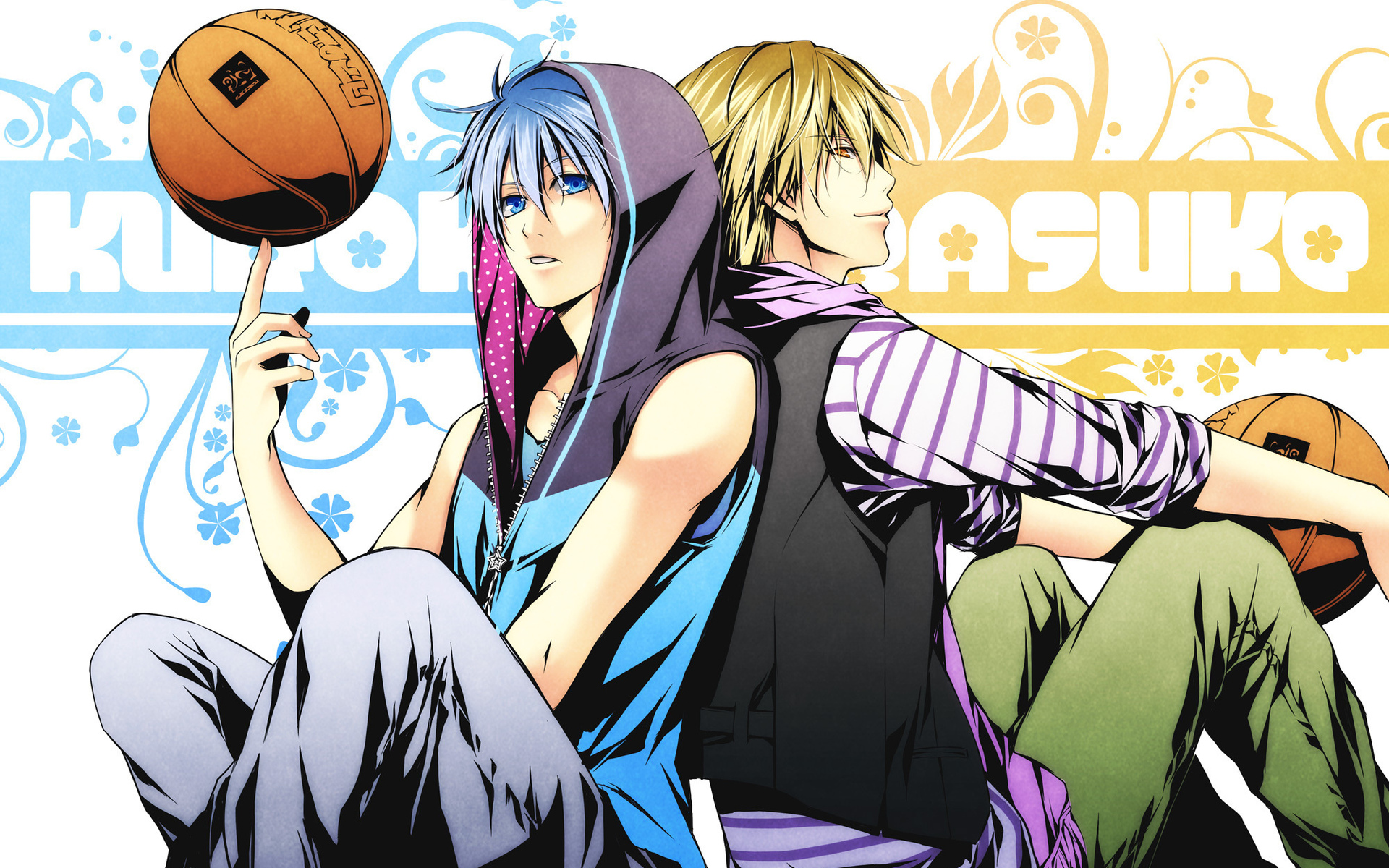 Скачать обои парни, мяч, kise ryouta, kuroko tetsuya, kuroko no basket  разрешение 1920x1200 #76599