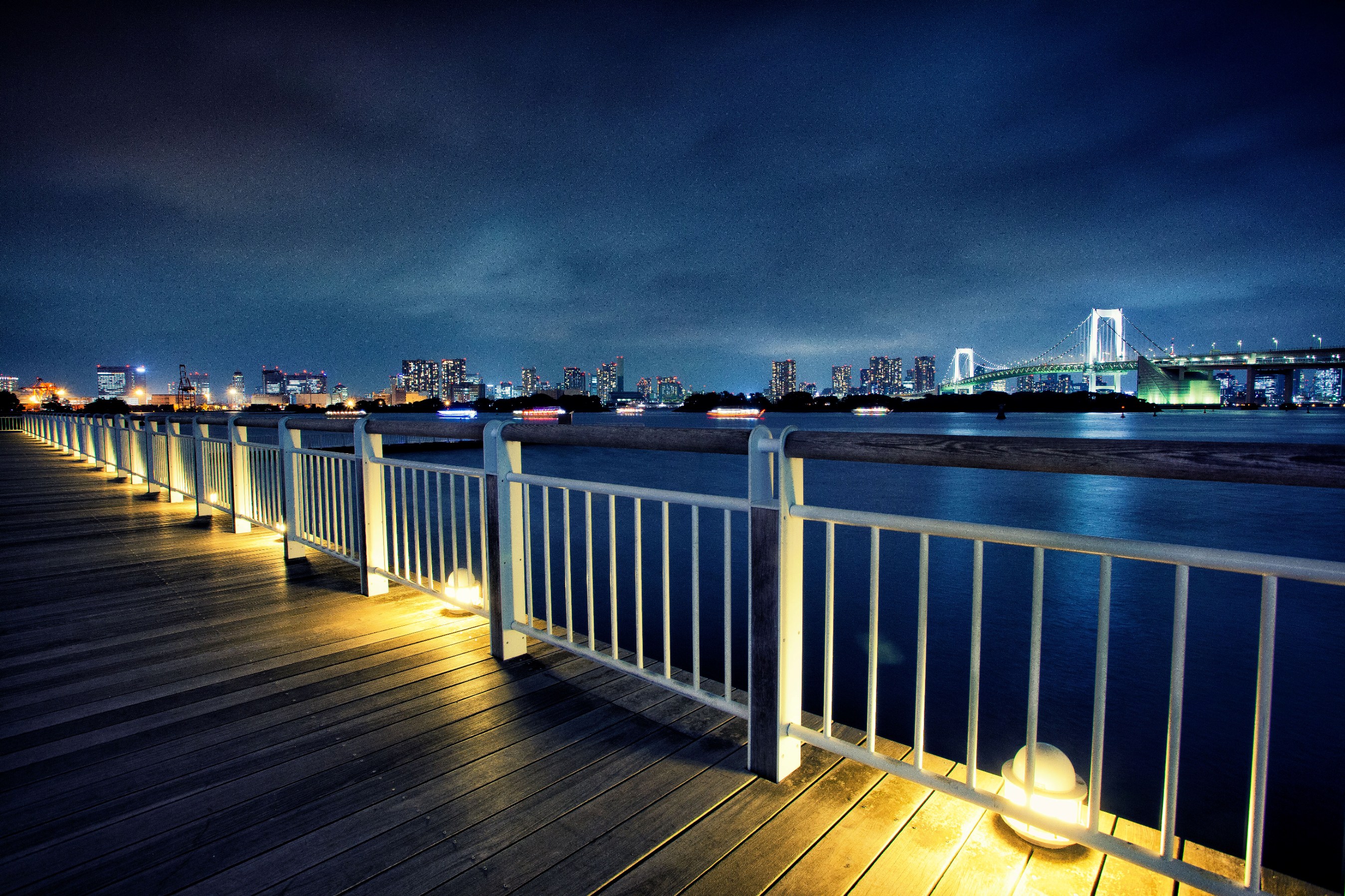 мост освещение город ночь бесплатно
