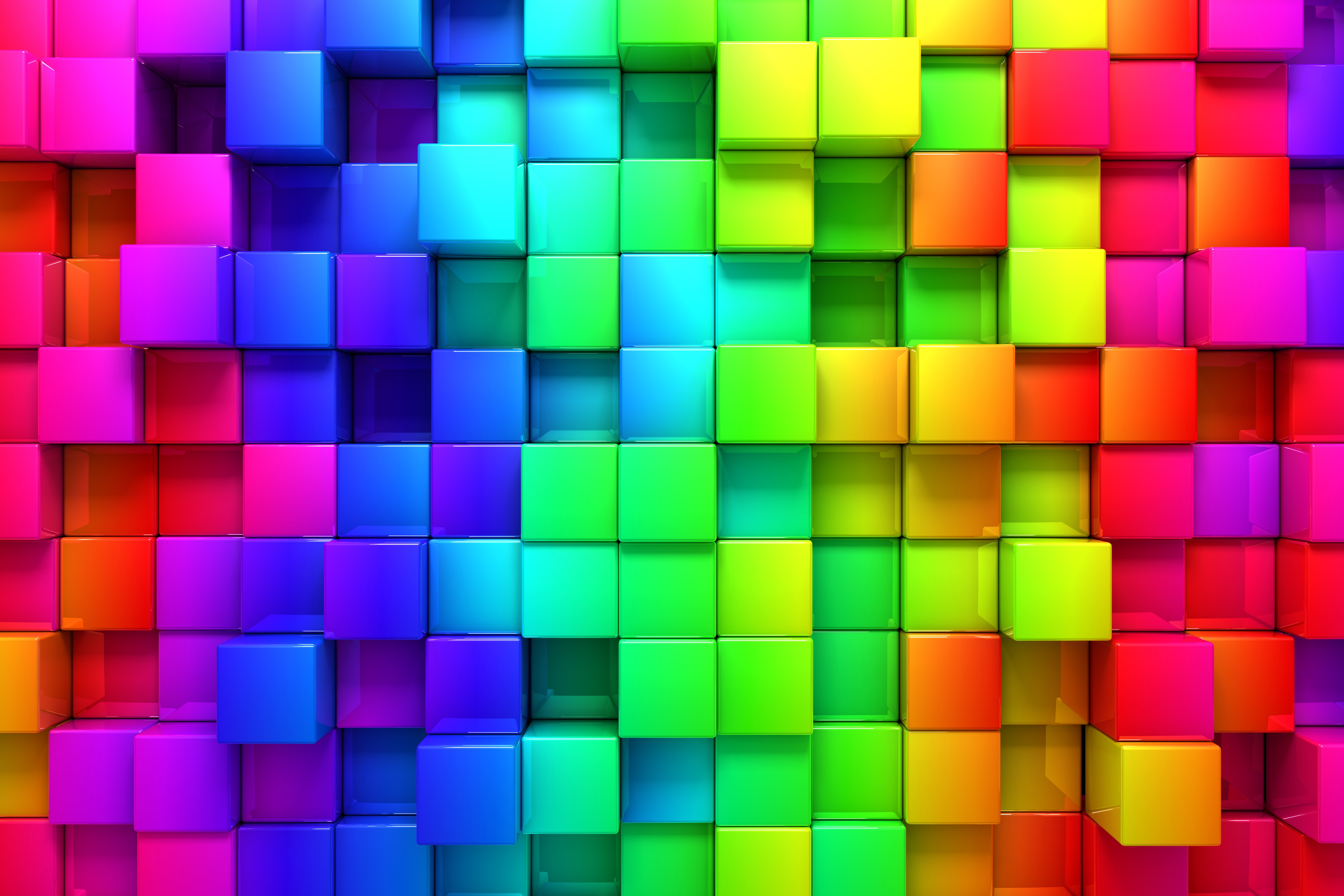 Обои разноцветные, кубики, квадраты, куб, квадратики, 3d графика, кубики обои, радуга картинки, colorful, cubes, squares, cube, 3d graphics, cubes wallpaper, rainbow pictures разрешение 6000x4000 Загрузить