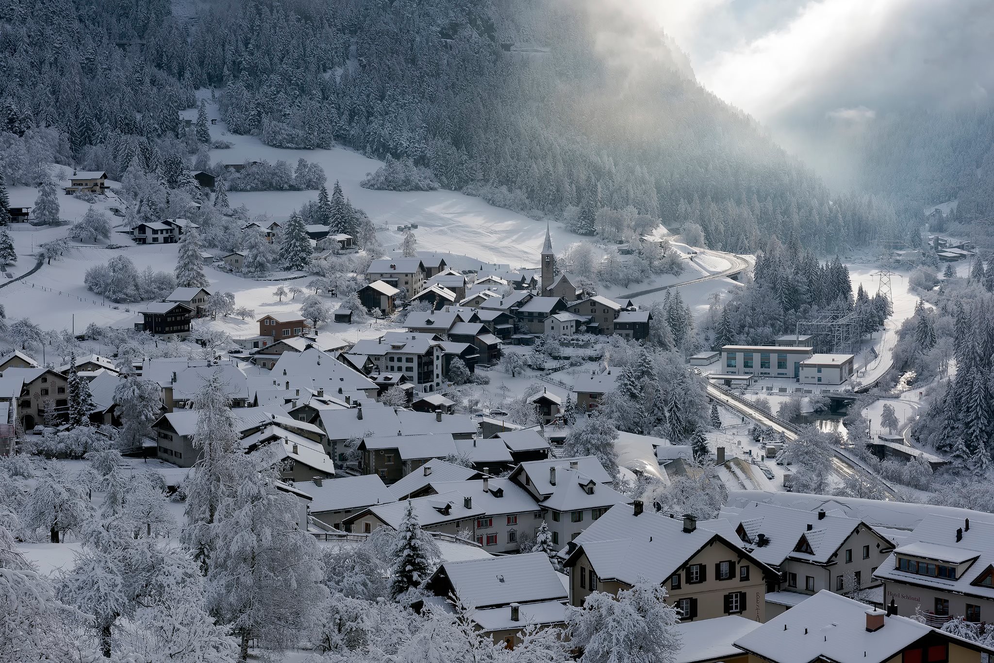Кантон Берн Швейцария зима