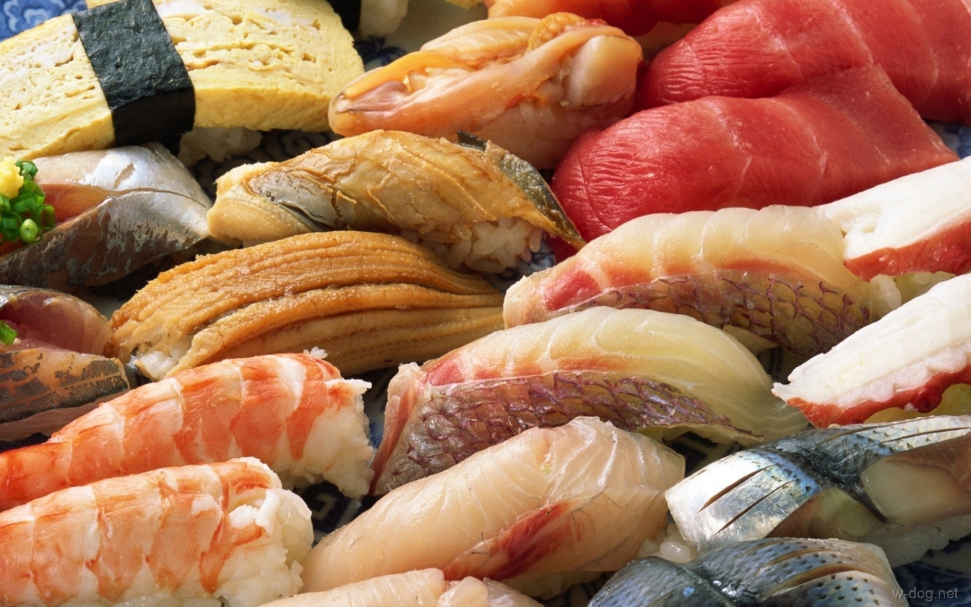 Обои рыба, суши, морепродукты, креветки, японская кухня, fish, sushi, seafood, shrimp, japanese cuisine разрешение 1920x1200 Загрузить