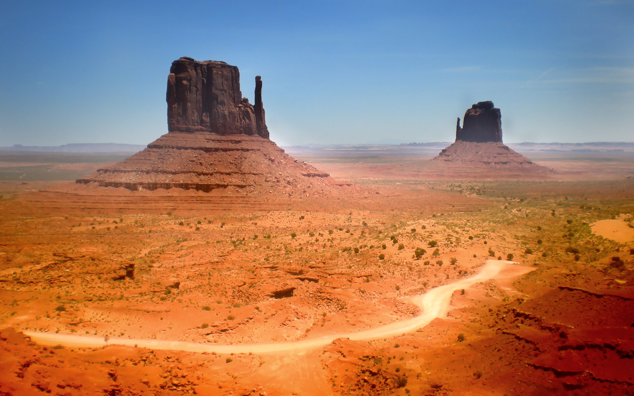 Обои скалы, пейзаж, пустыня, аризона, долина монументов, rocks, landscape, desert, az, monument valley разрешение 2560x1600 Загрузить